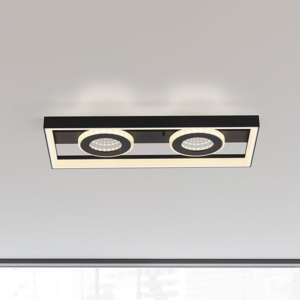 LED taklampe Traforo dimbar CCT 45x20 cm svart forfra
