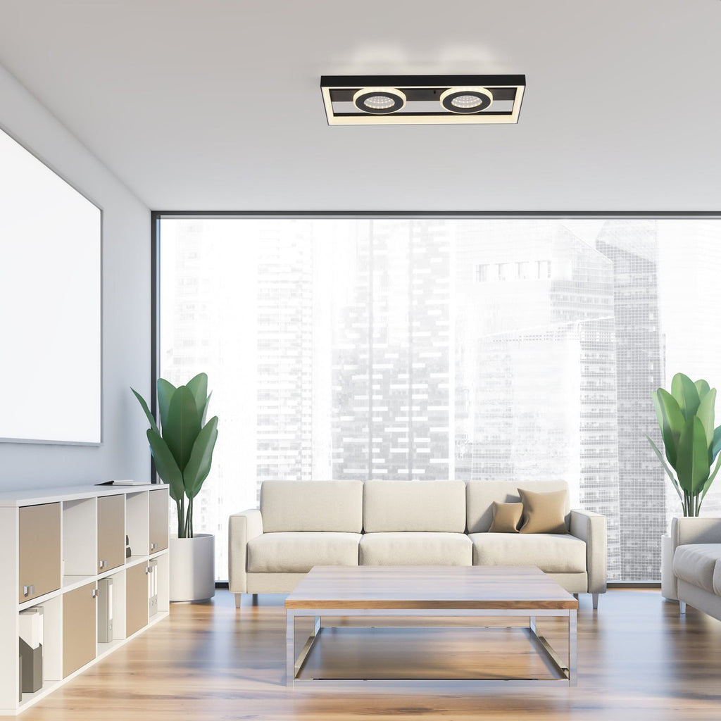 LED taklampe Traforo dimbar CCT 45x20 cm svart bakside