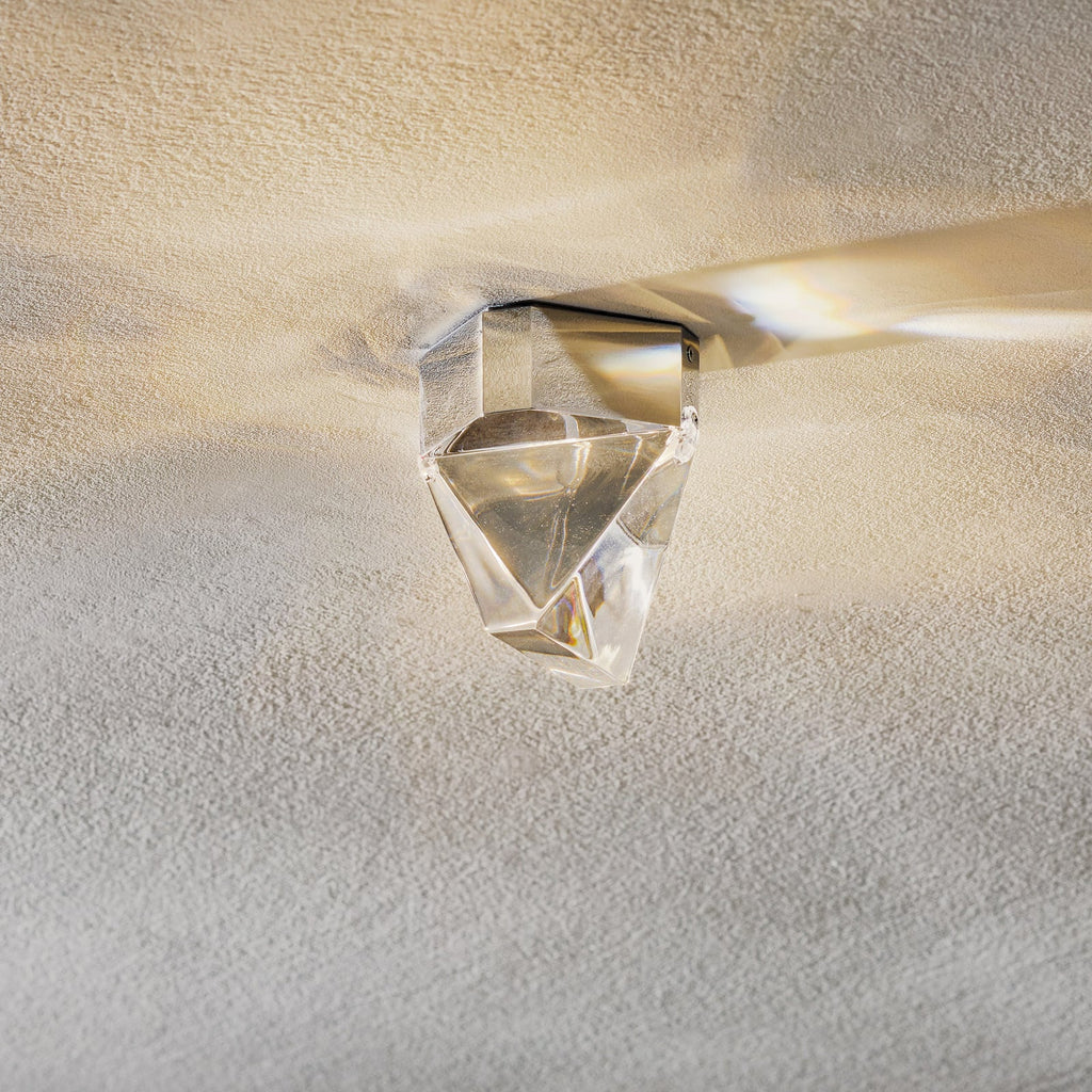 LED taklampe Tripla krystallglass dimbar aluminium forfra