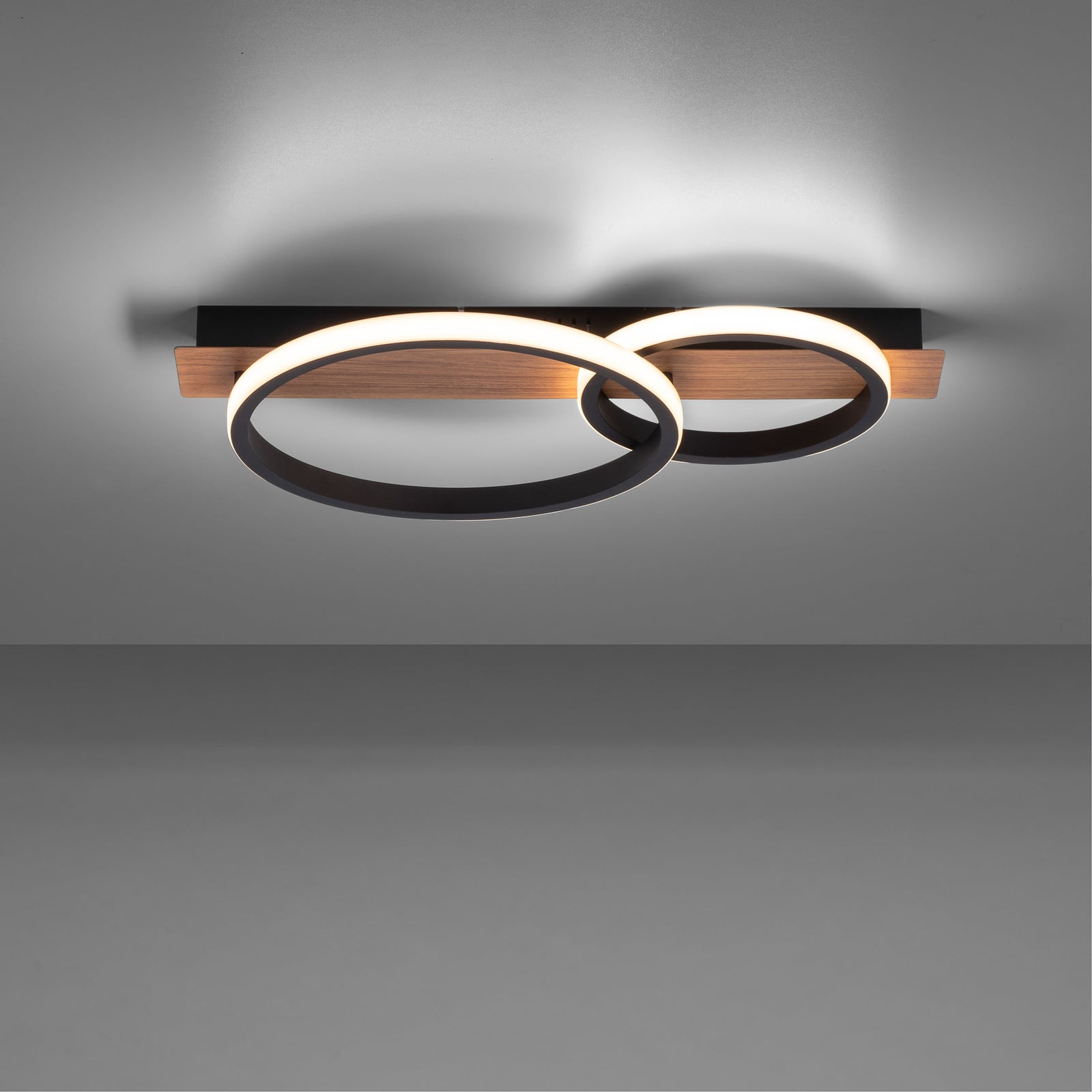 LED taklampe Trooper 2-lys tredekor svart 53 cm bakside