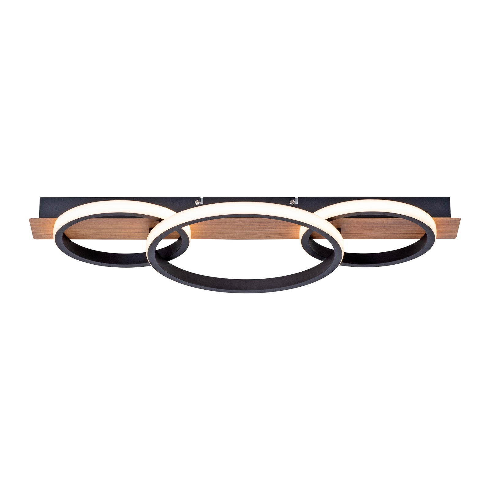 LED taklampe Trooper tredekor svart/lysbrun 68 cm forfra