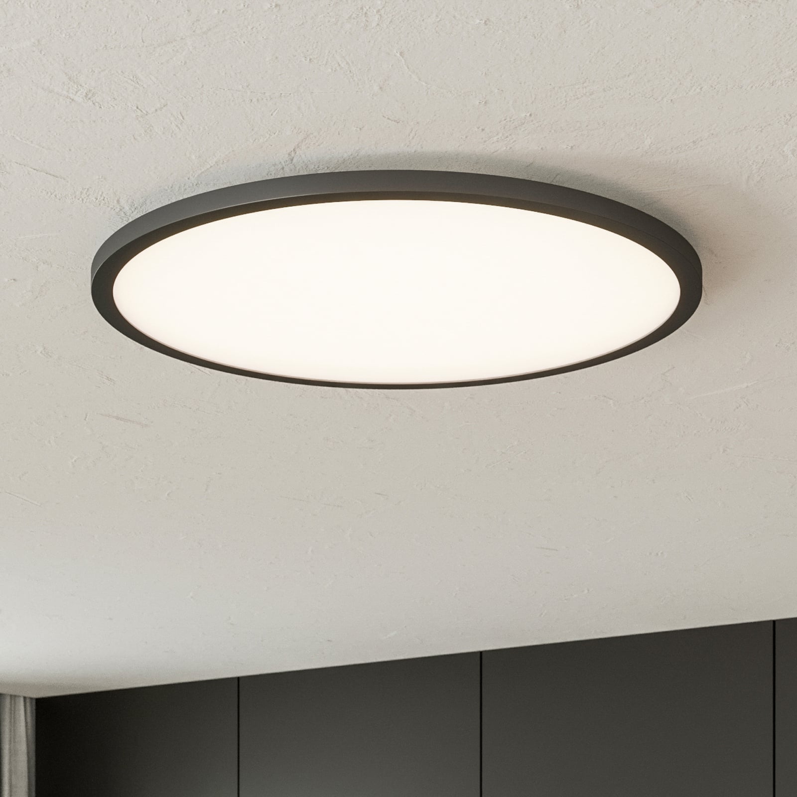 LED taklampe Tuco CCT dimbar svart Ø50 cm forfra