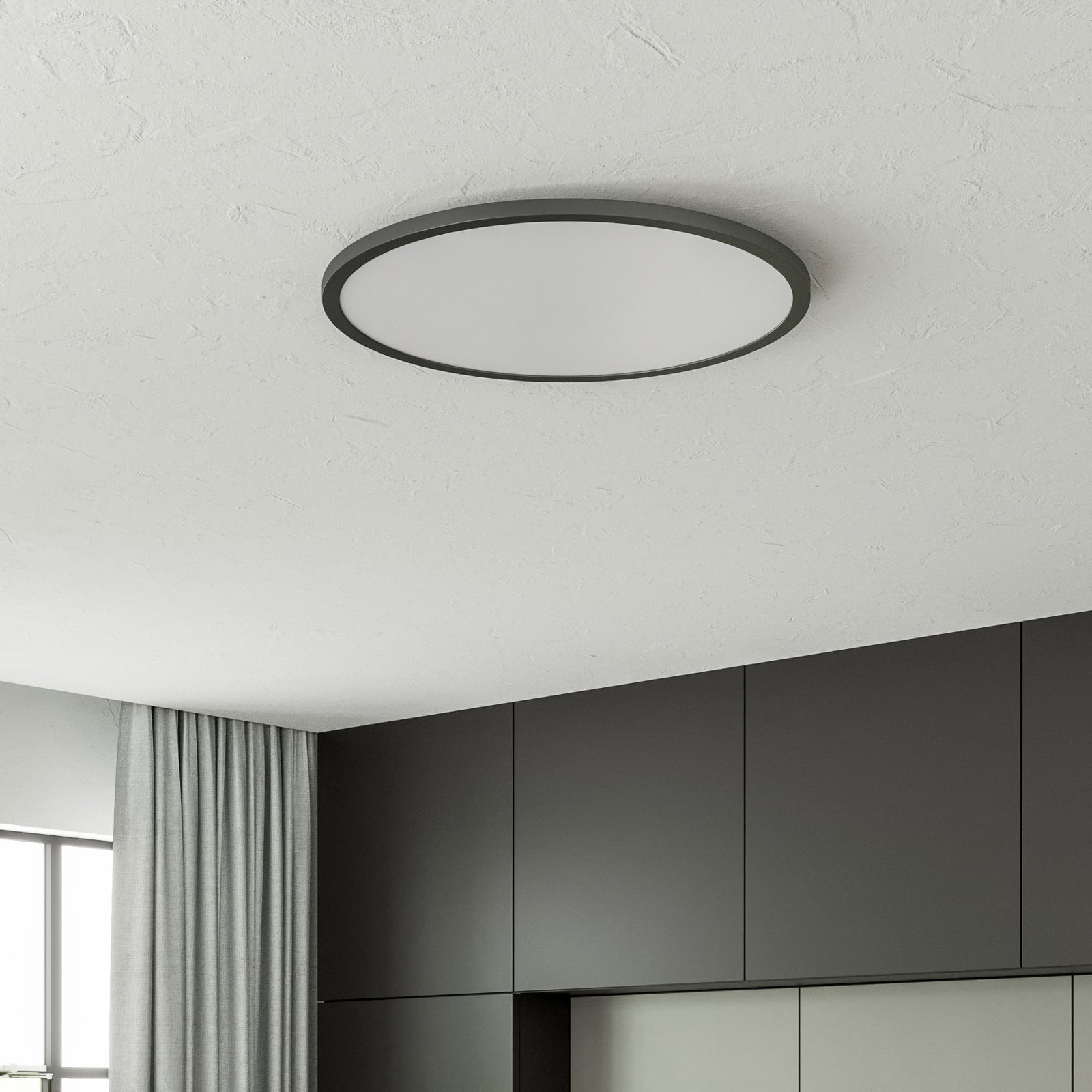 LED taklampe Tuco CCT dimbar svart Ø50 cm detalj