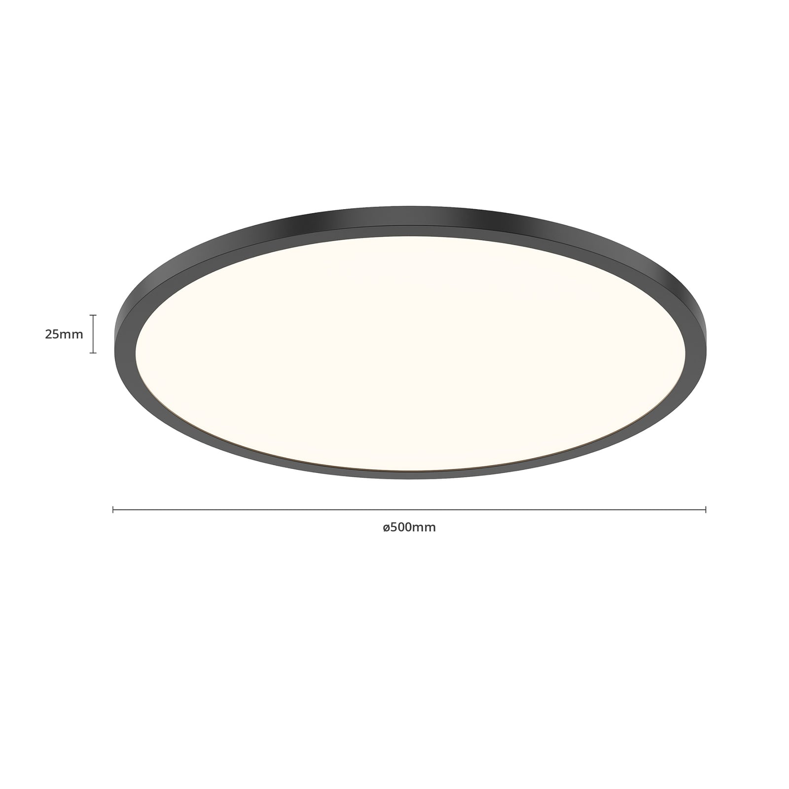 LED taklampe Tuco CCT dimbar svart Ø50 cm fjernkontroll