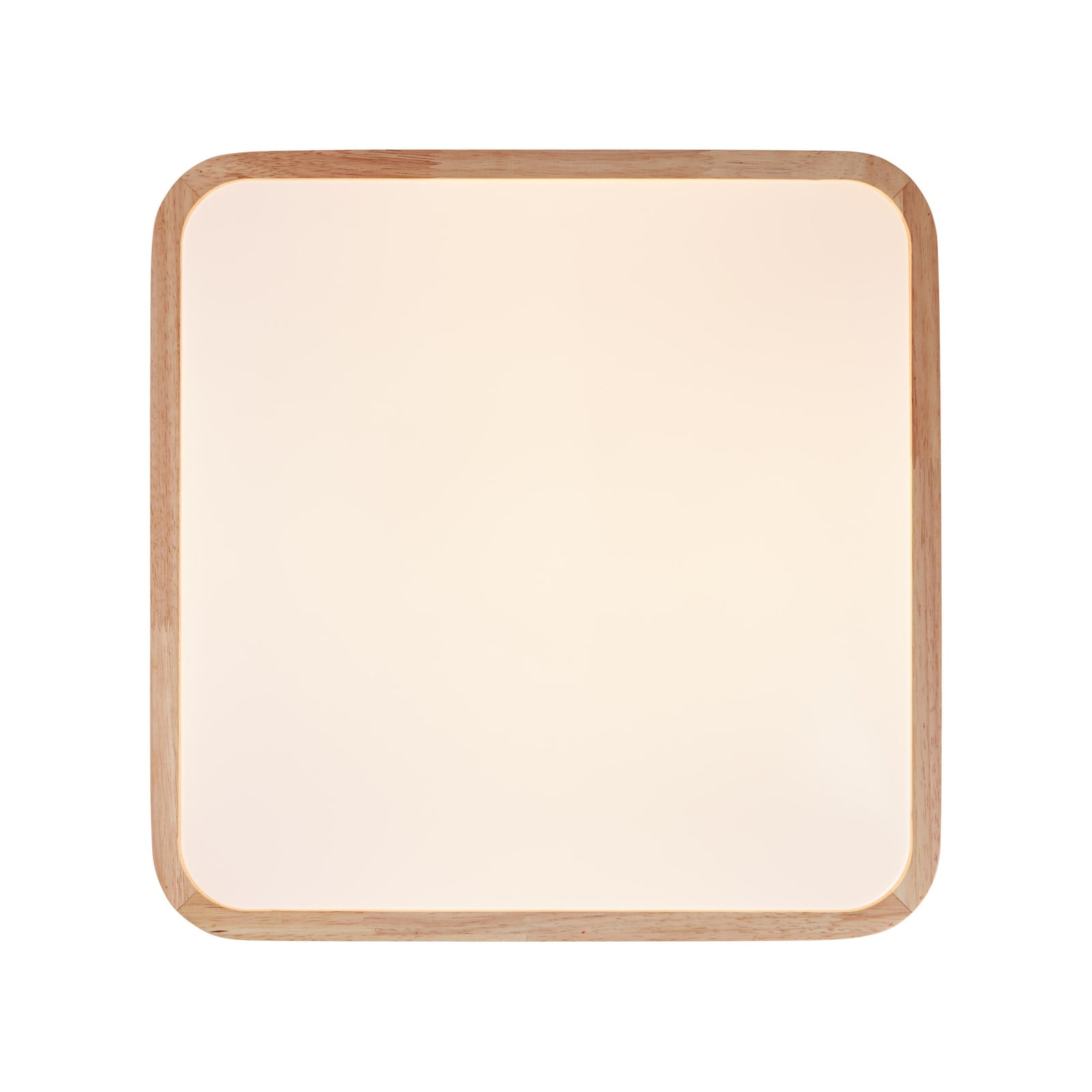 Nærbilde av treverk på LED taklampe Tumeo tre 39,5x39,5 cm 24W varmhvit