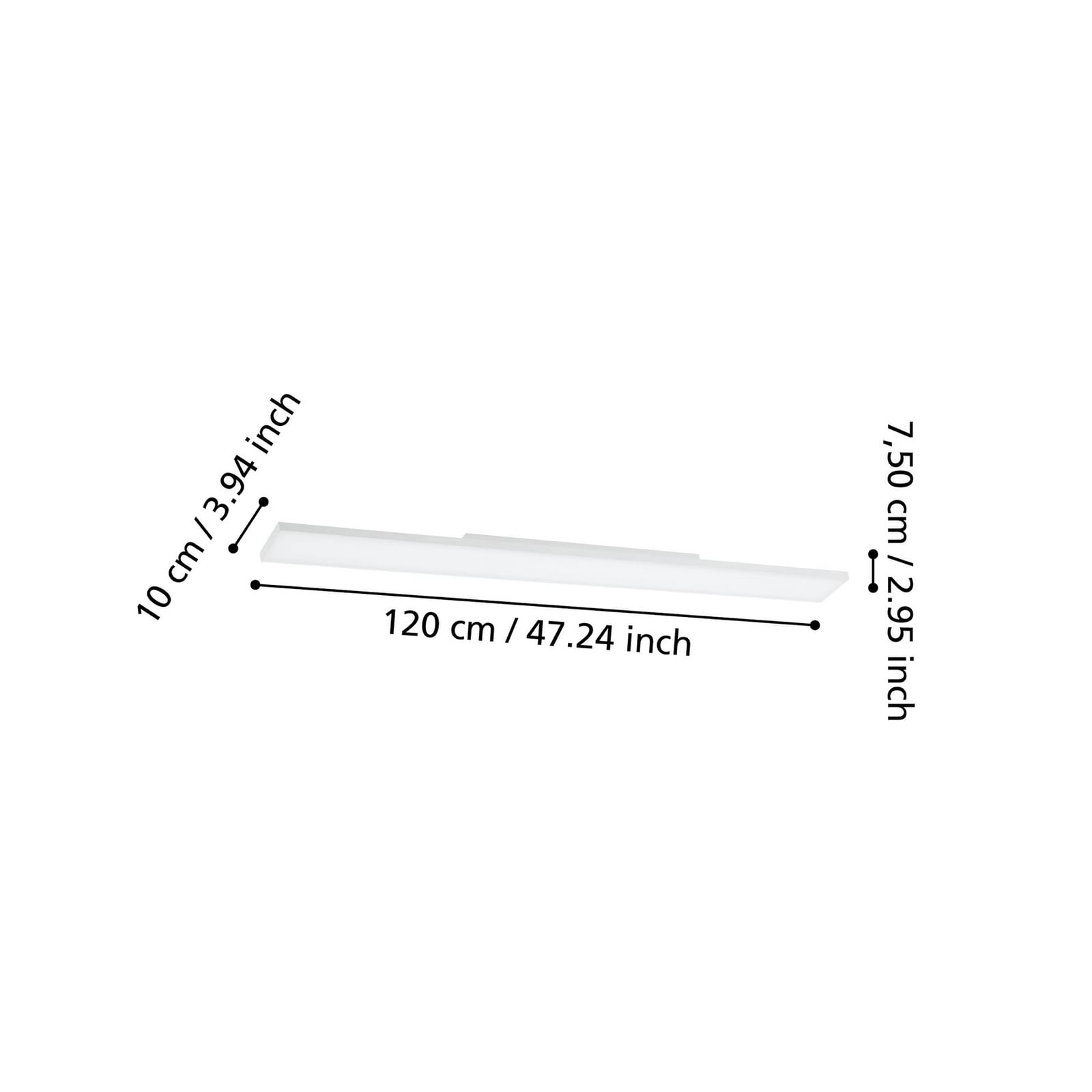 LED taklampe Turcona-Z dimbar RGBW 120x10 cm hvit detalj
