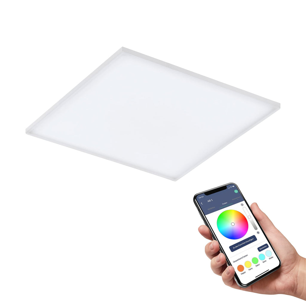 LED taklampe Turcona-Z dimbar RGBW 60x60 cm hvit bakside