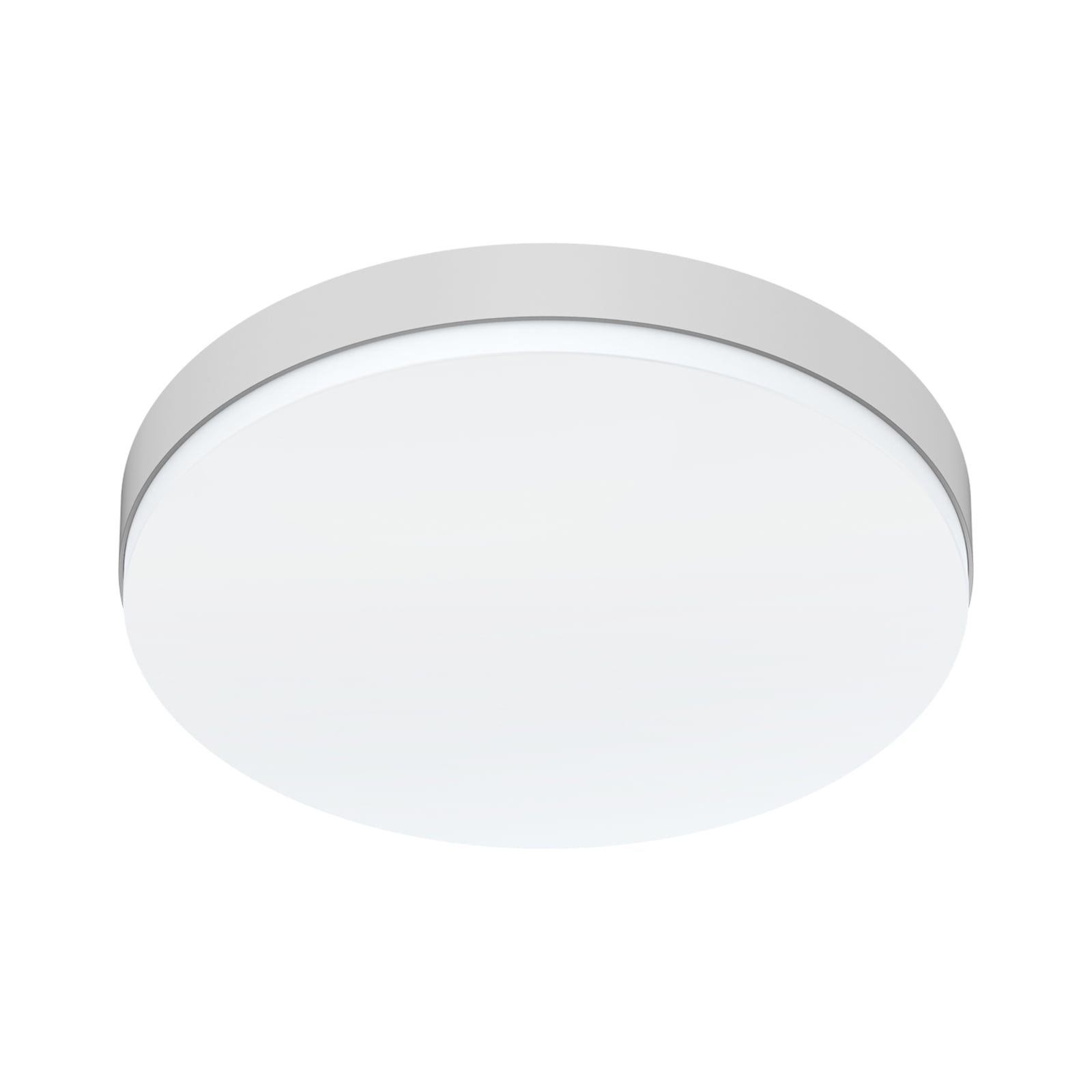 LED taklampe utendørs Decko CCT sølv Ø27,5 cm IP54 forfra