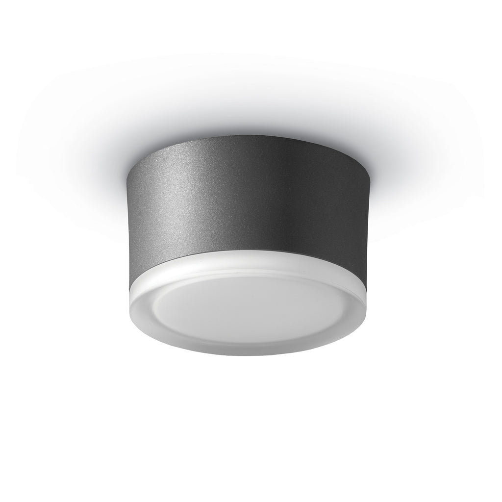 LED taklampe utendørs grafitt Ø13 cm 14,5W IP65 LCD forfra