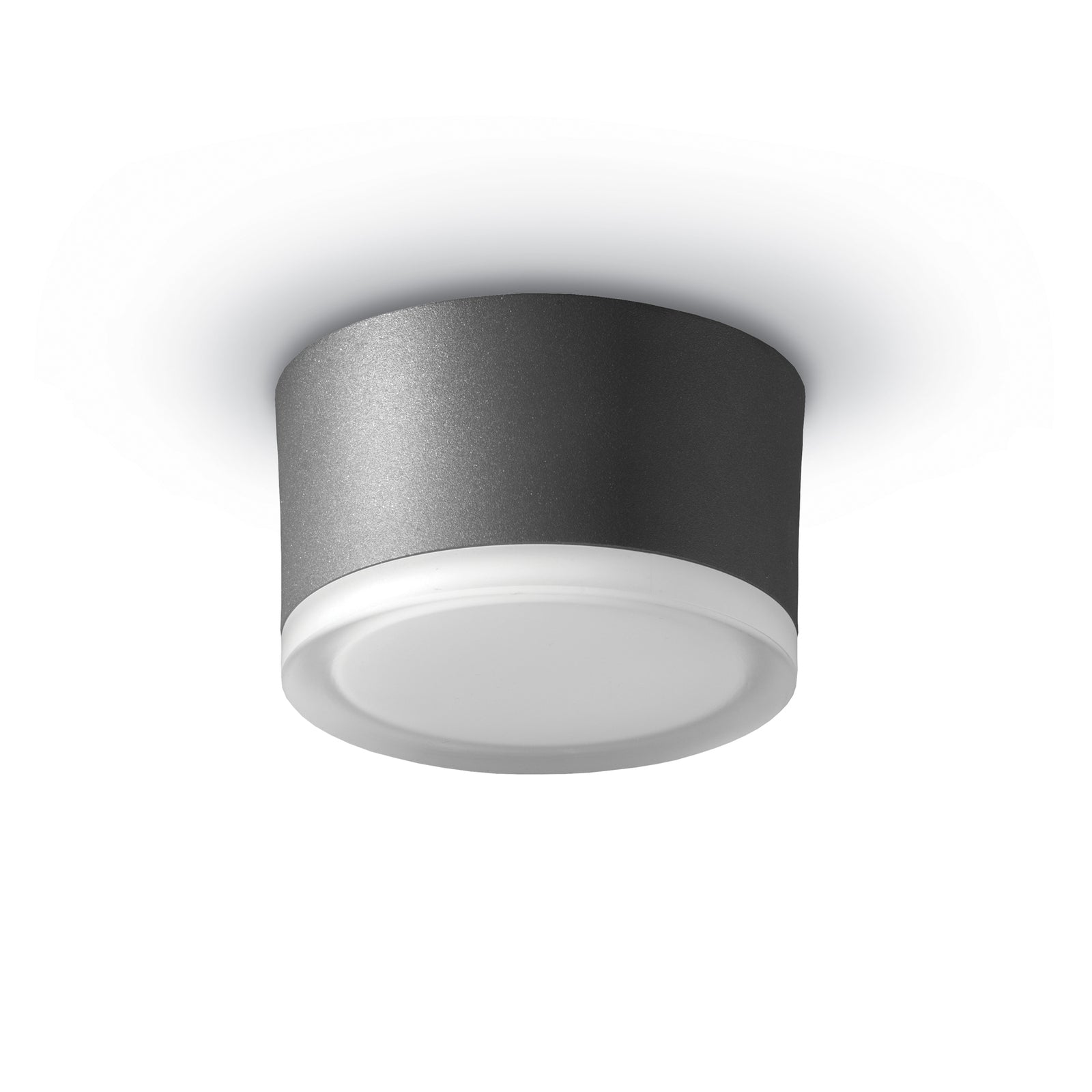 LED taklampe utendørs grafitt Ø13 cm 14,5W IP65 LCD forfra