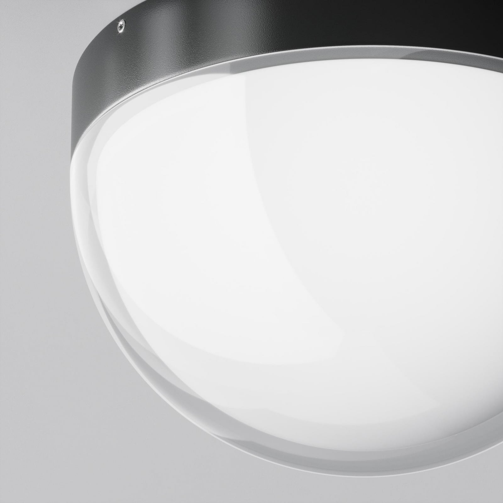 Nærbilde av LED taklampe utendørs Mon grafitt Ø18 cm IP65