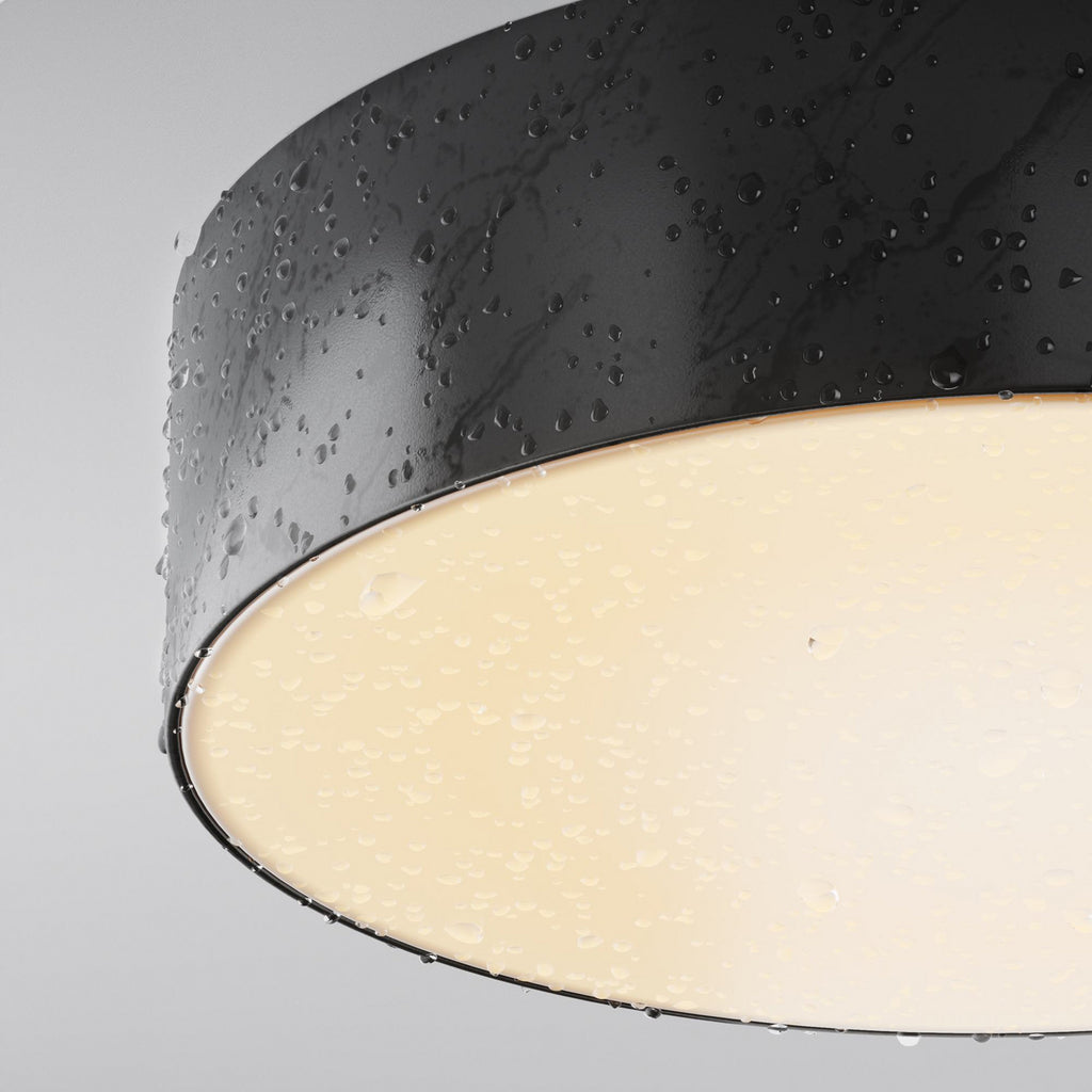 LED taklampe utendørs Zon svart Ø22 cm IP65 30W montert