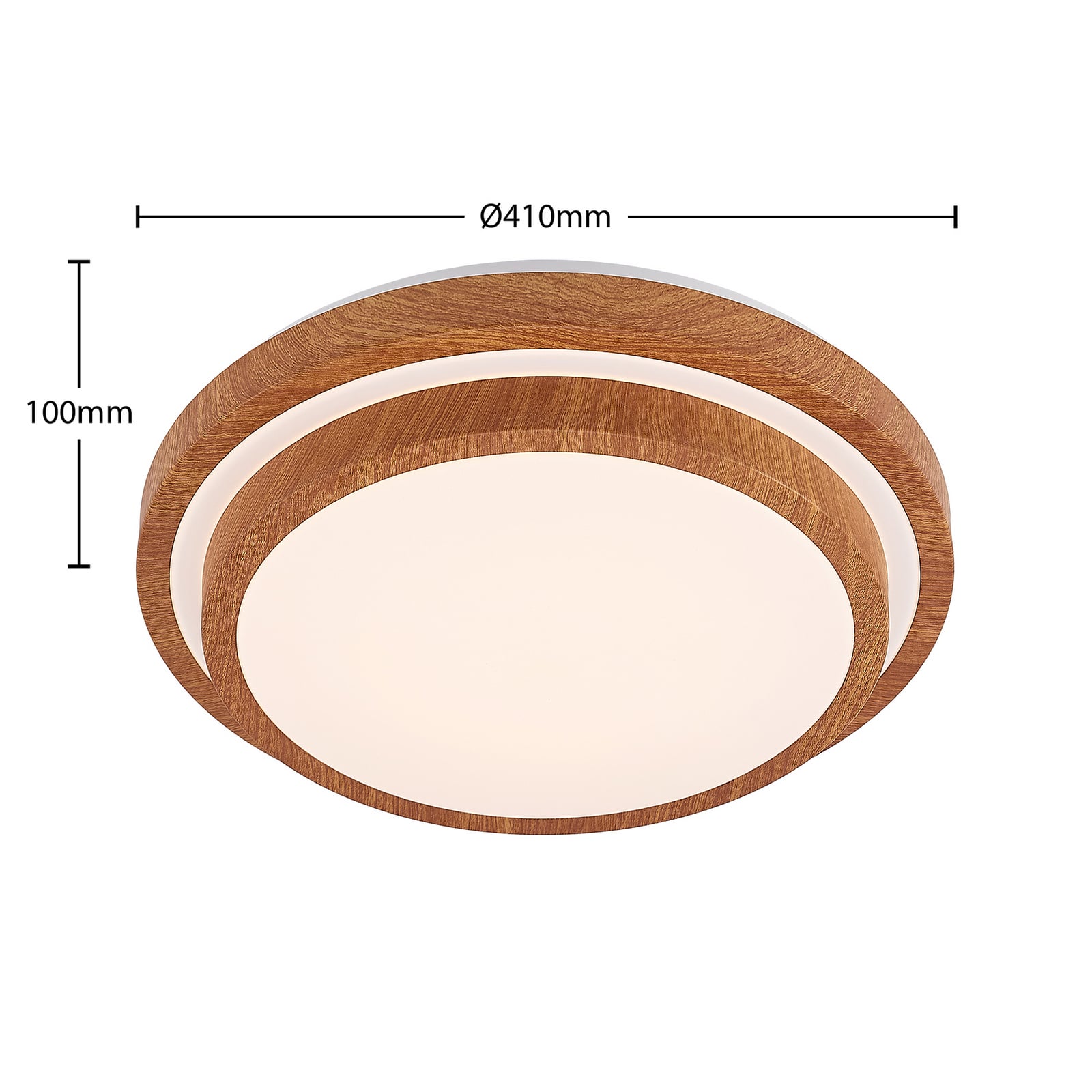LED taklampe Vaako metall i treoptikk Ø41 cm belysning i stue