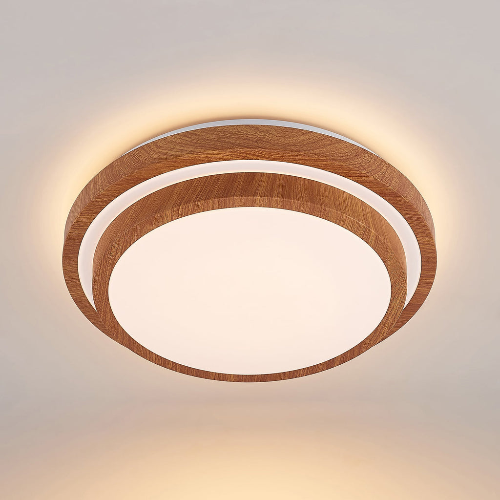 LED taklampe Vaako metall i treoptikk Ø41 cm detalj av ramme