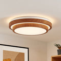 LED taklampe Vaako metall i treoptikk Ø41 cm front