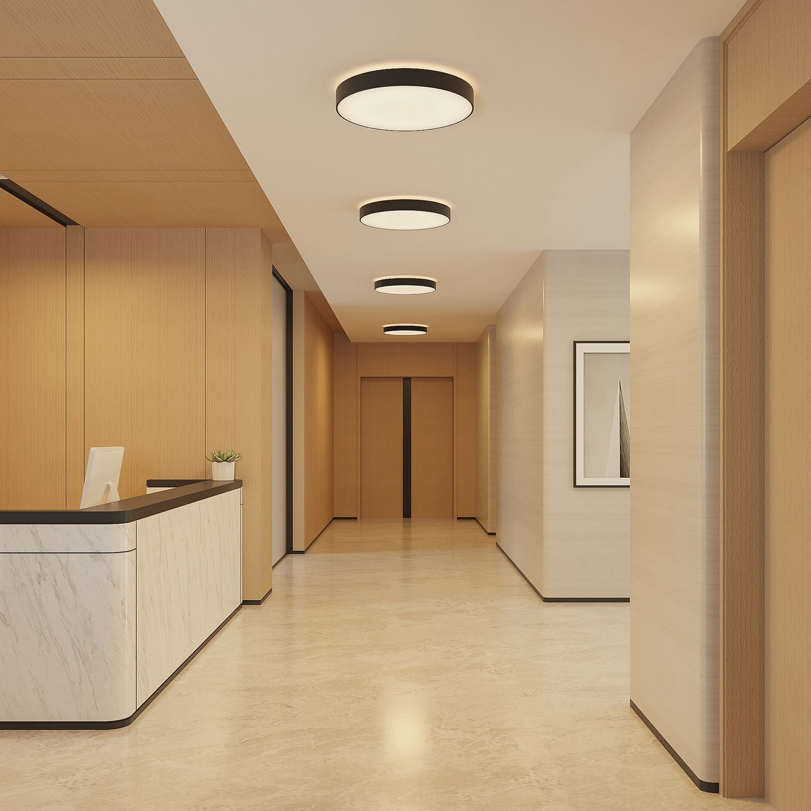 LED taklampe Vanida dimbar svart Ø60 cm bakside