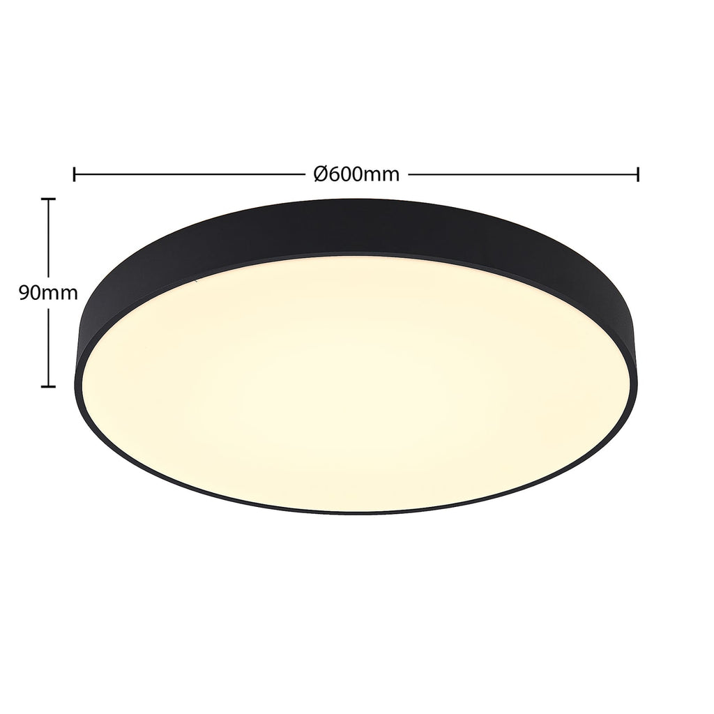 LED taklampe Vanida dimbar svart Ø60 cm lyser opp rom