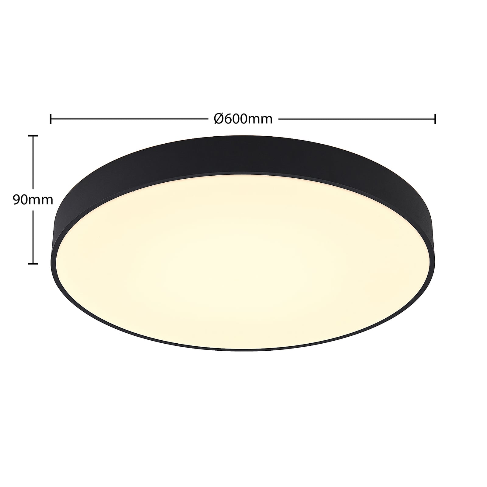 LED taklampe Vanida dimbar svart Ø60 cm lyser opp rom