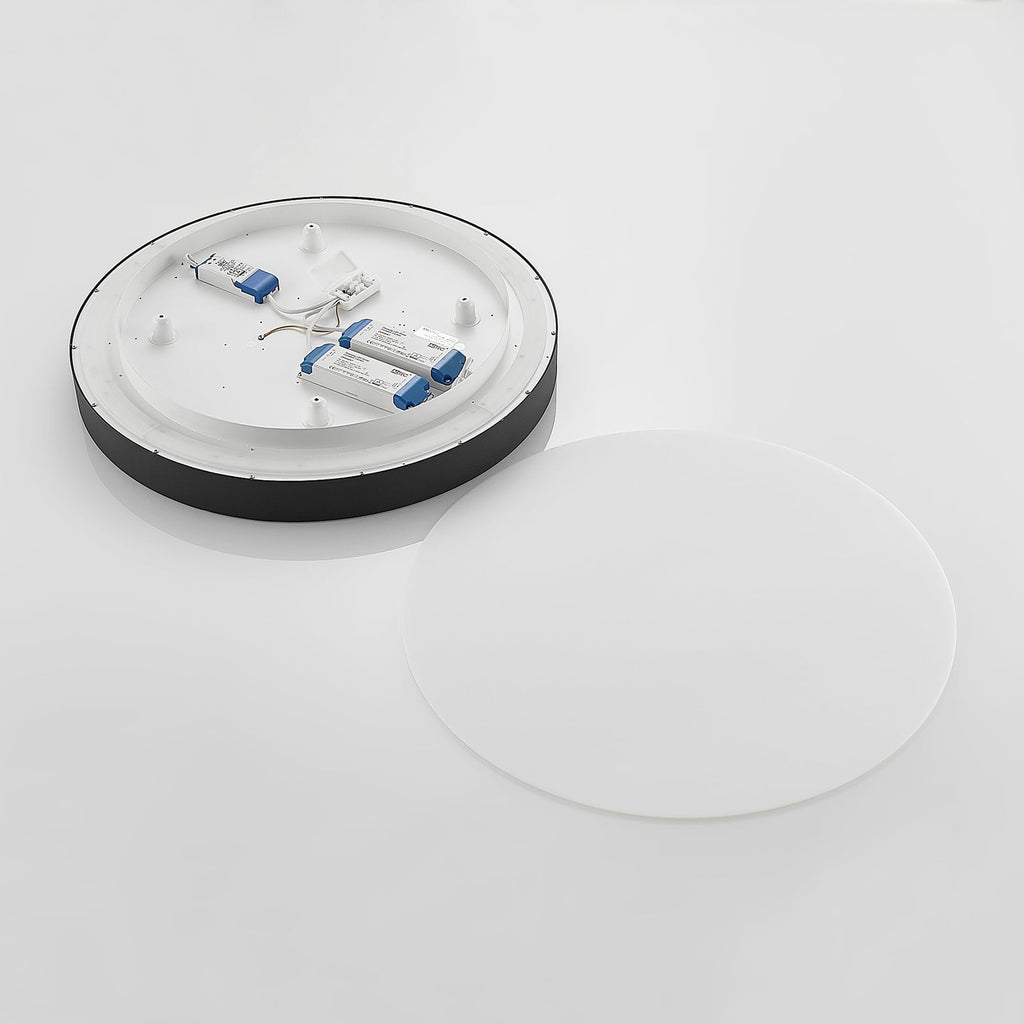 LED taklampe Vanida dimbar svart Ø60 cm sideprofil