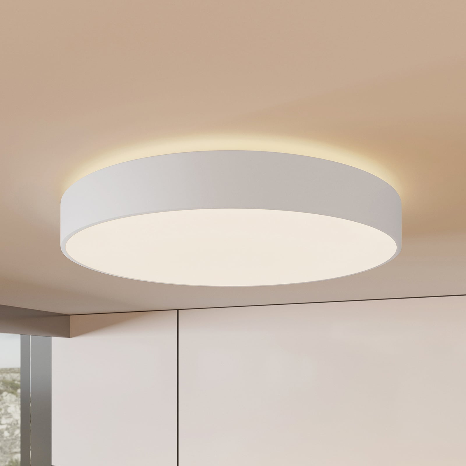 LED taklampe Vanida opp og ned dimbar hvit Ø60 cm 57W forfra