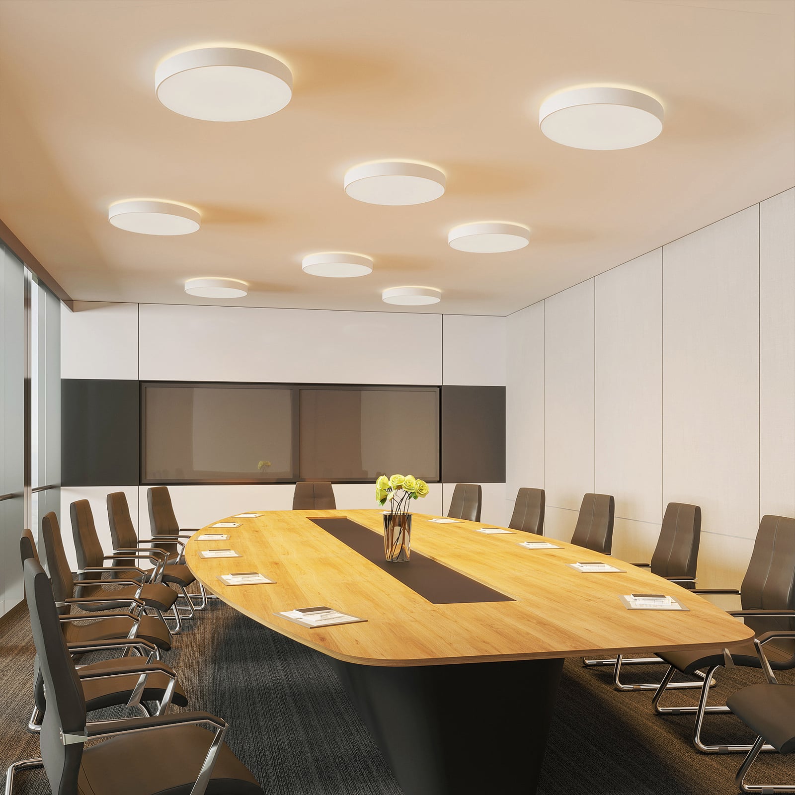 LED taklampe Vanida opp og ned dimbar hvit Ø60 cm 57W bakside