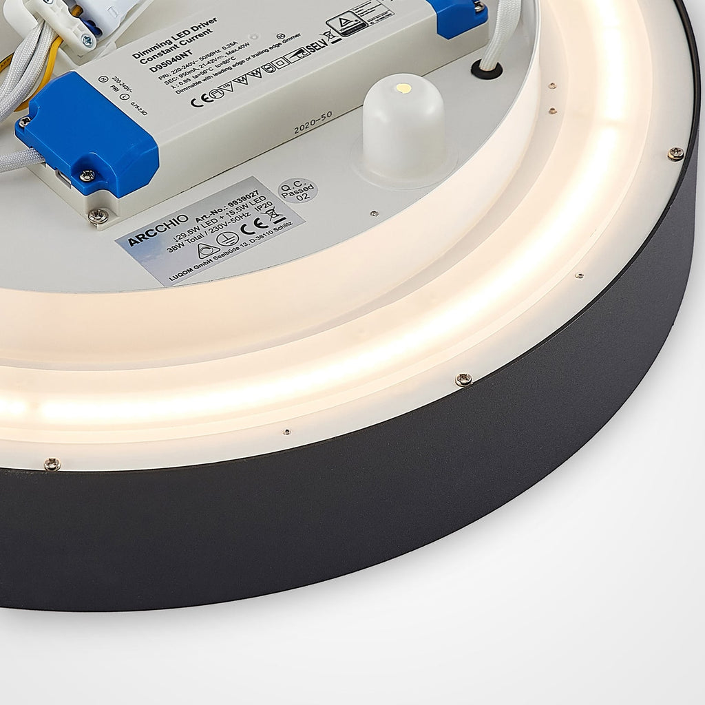 LED-taklampe Vanida svart opp og ned Ø40 cm 30W lyseffekt