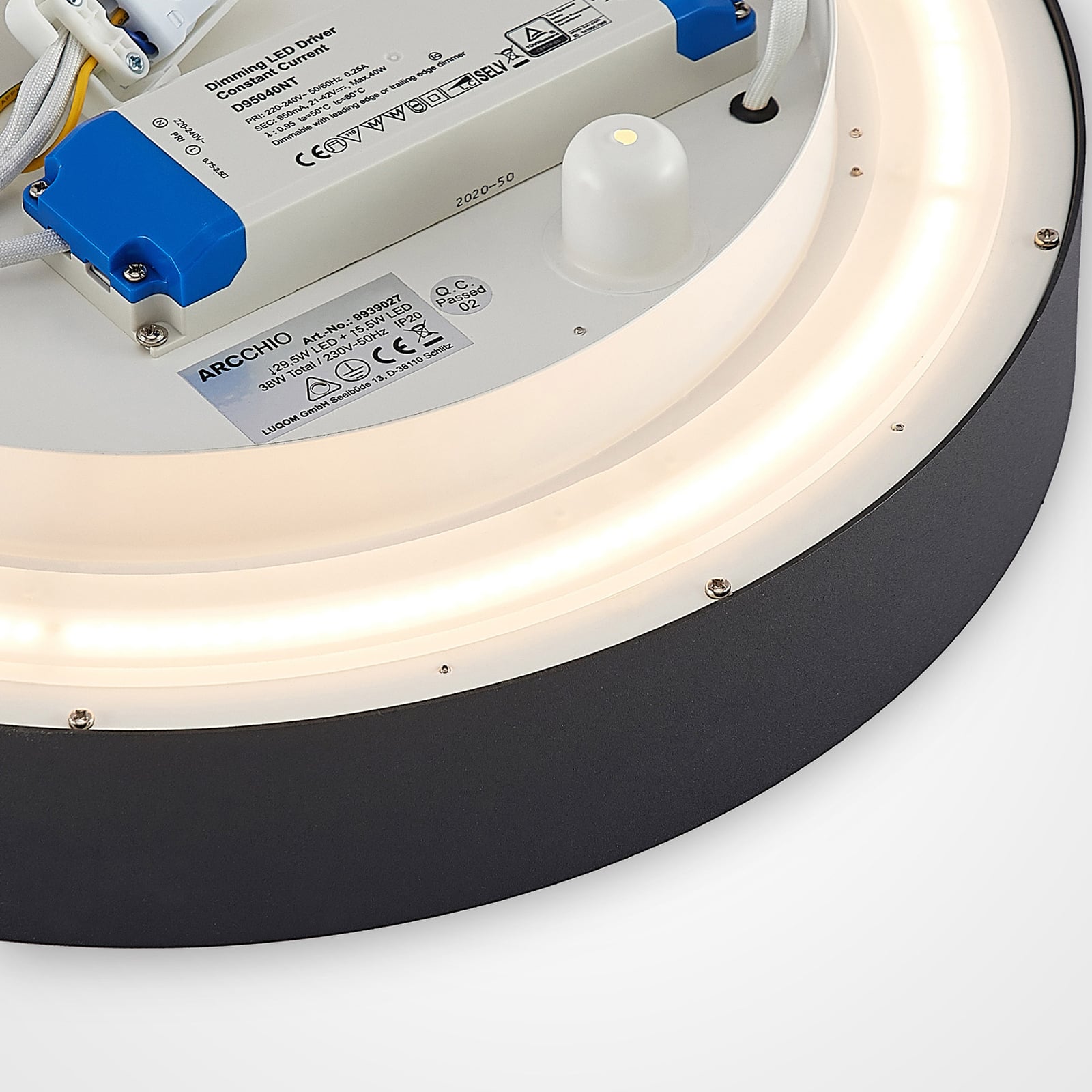 LED-taklampe Vanida svart opp og ned Ø40 cm 30W lyseffekt