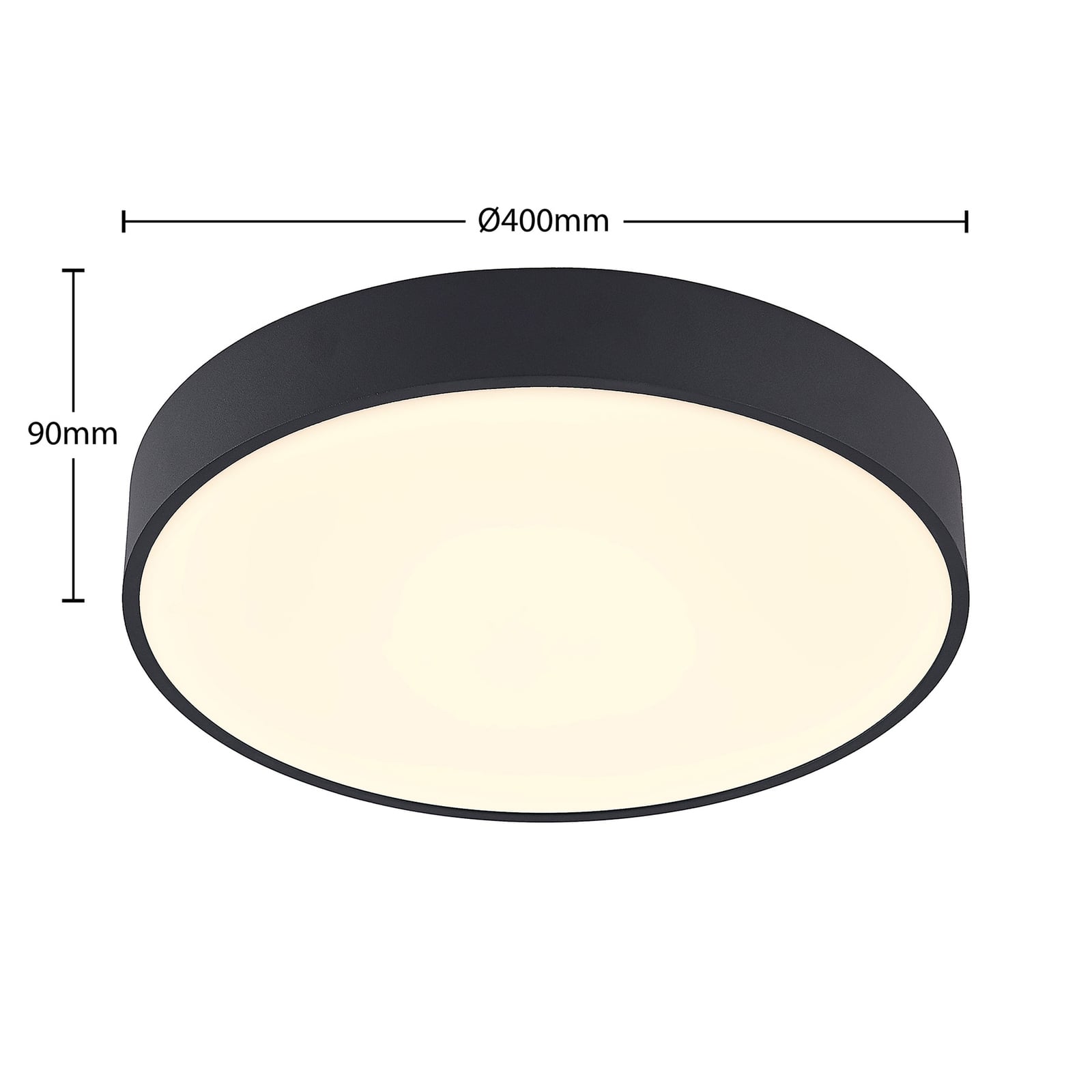 LED-taklampe Vanida svart opp og ned Ø40 cm 30W montert i tak