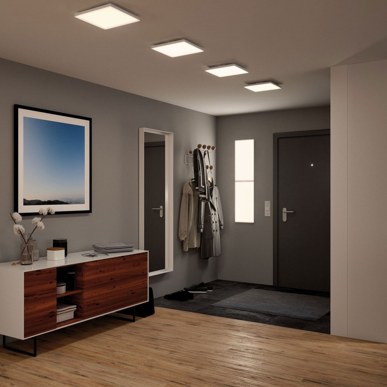 LED-taklampe Velora matt hvit sideprofil