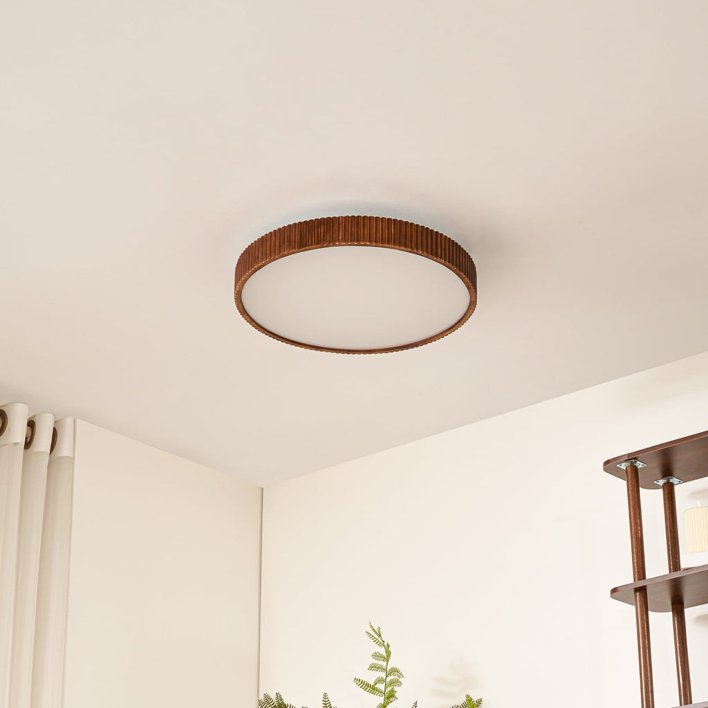 Montert LED taklampe Velua CCT tre/hvit i rom
