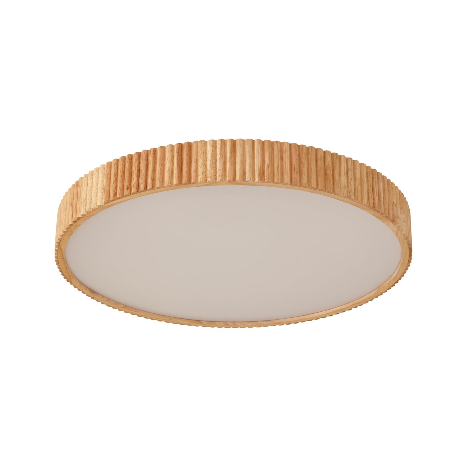 Nærbilde av fjernkontroll til LED taklampe Velua hvit/tre