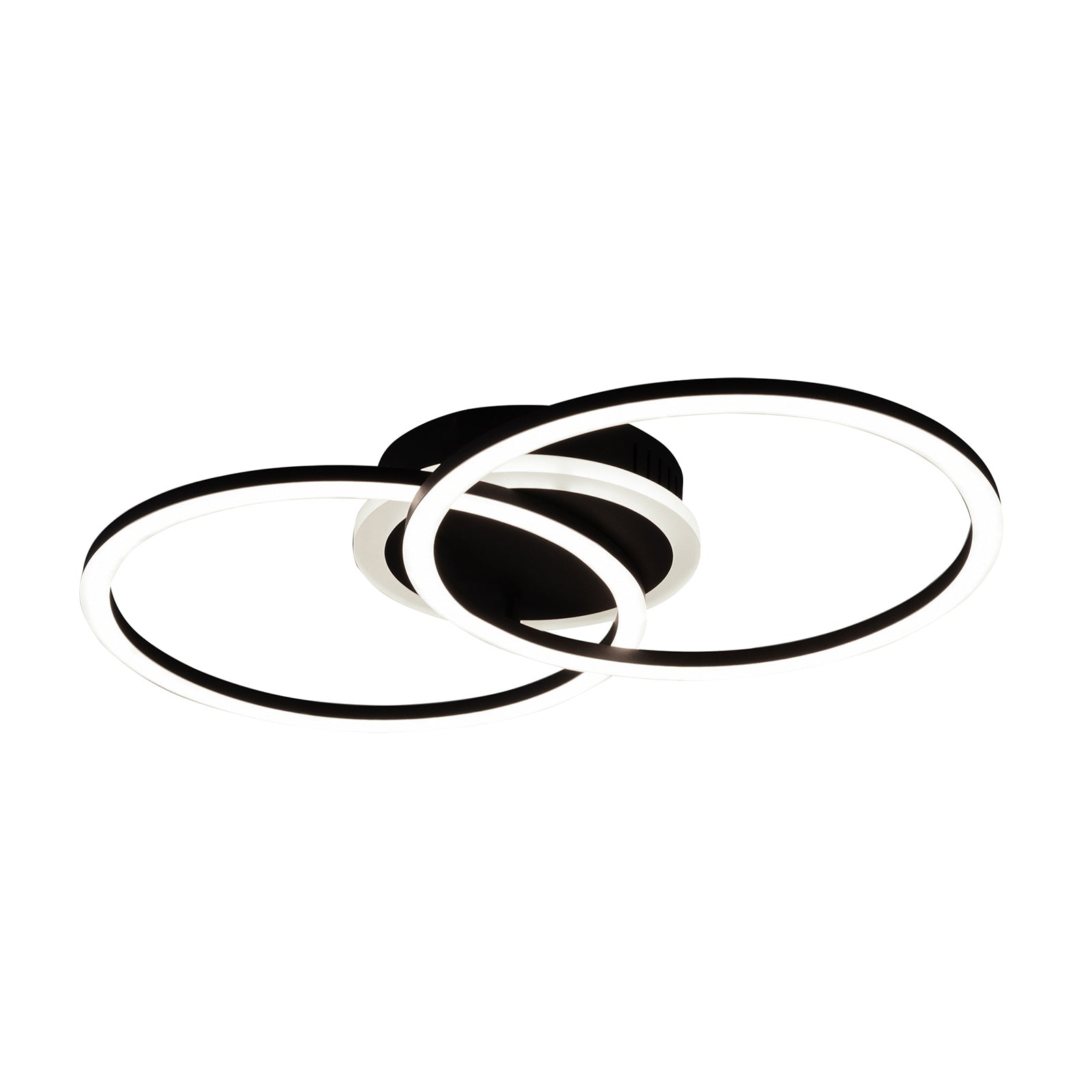 LED taklampe Venida ringdesign dimbar svart 50x30 cm bakside