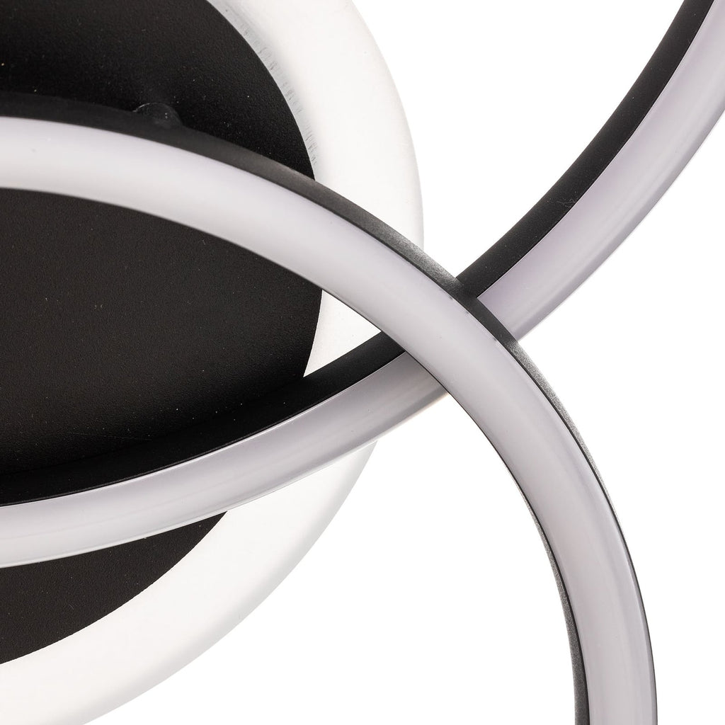LED taklampe Venida ringdesign dimbar svart 50x30 cm med dimmer