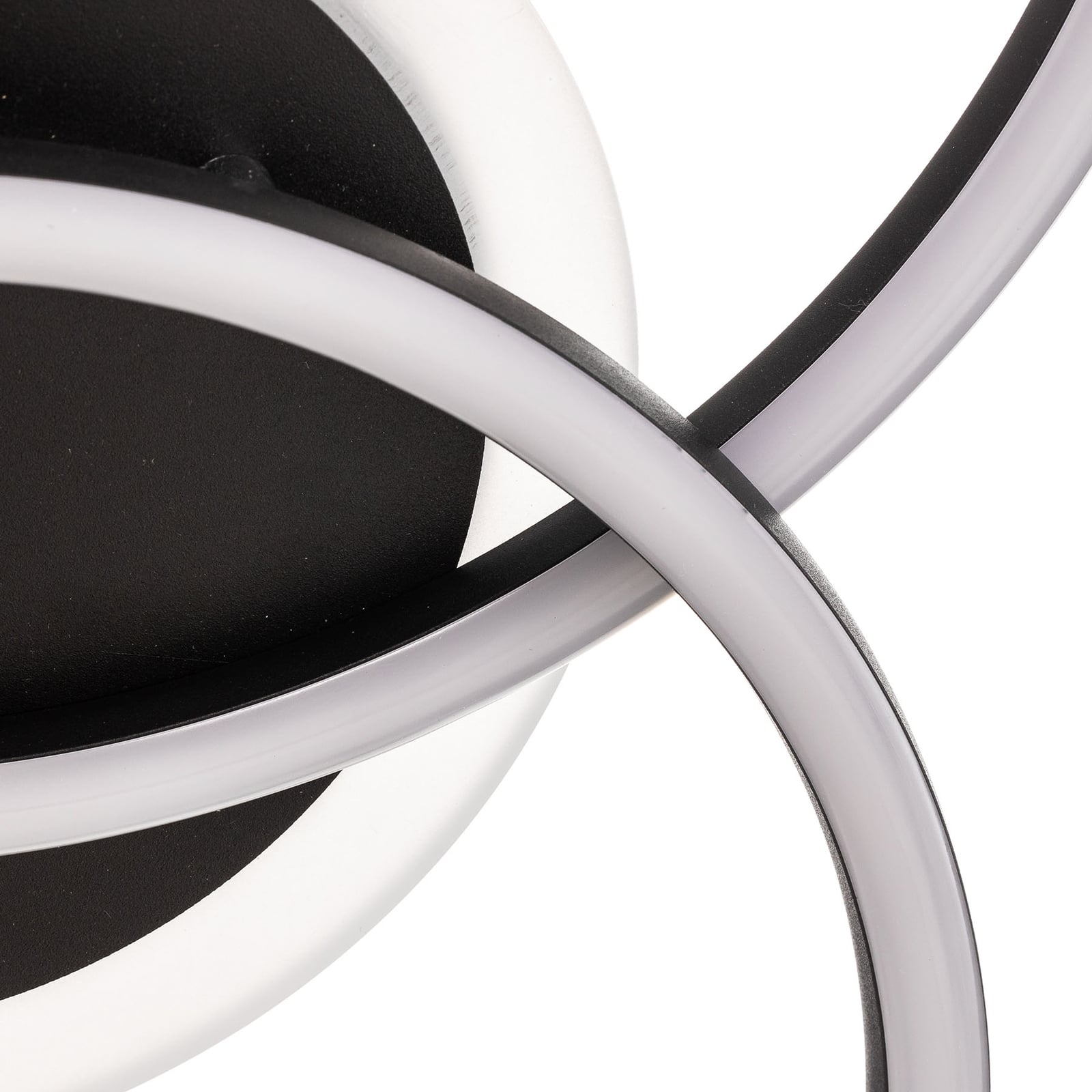 LED taklampe Venida ringdesign dimbar svart 50x30 cm med dimmer