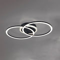 LED taklampe Venida ringdesign dimbar svart 50x30 cm forfra