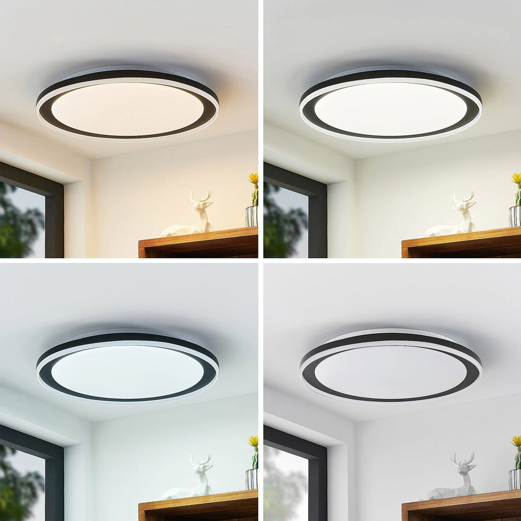 LED taklampe Verdan dimbar CCT med fjernkontroll Ø55 cm svart detalj
