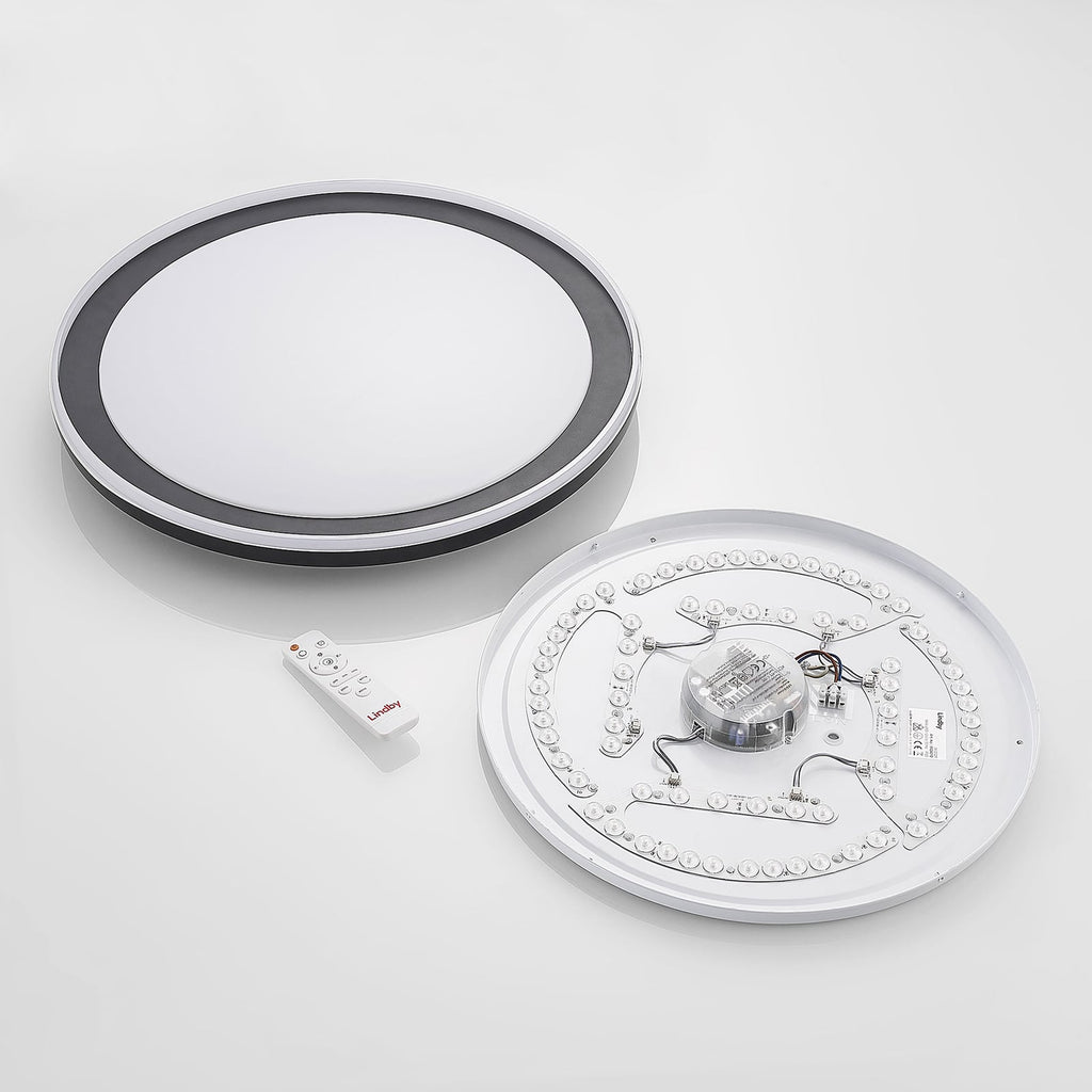 LED taklampe Verdan dimbar CCT med fjernkontroll Ø55 cm svart lysmodus