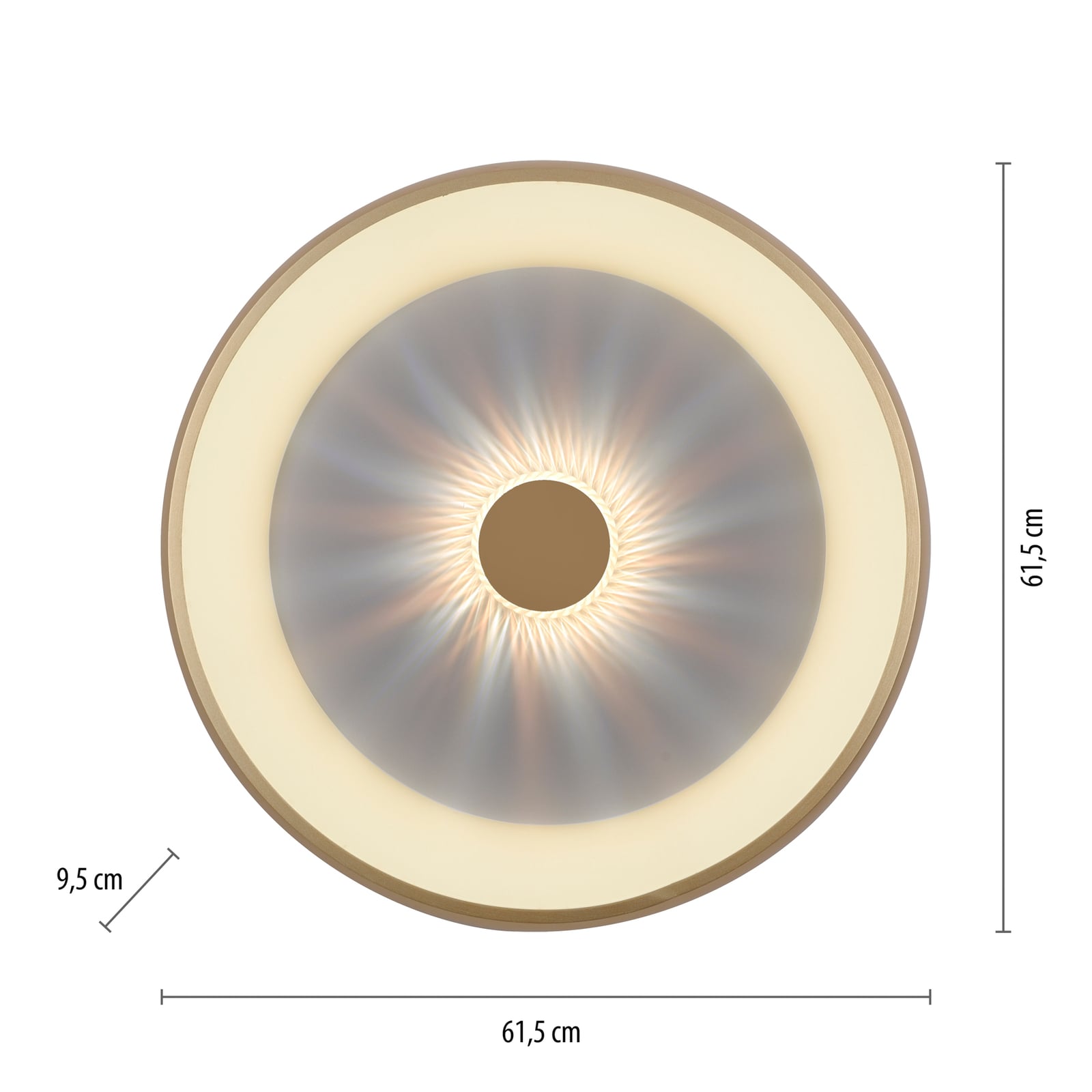 LED taklampe Vertigo CCT dimbar Ø61,5 cm messing bakside