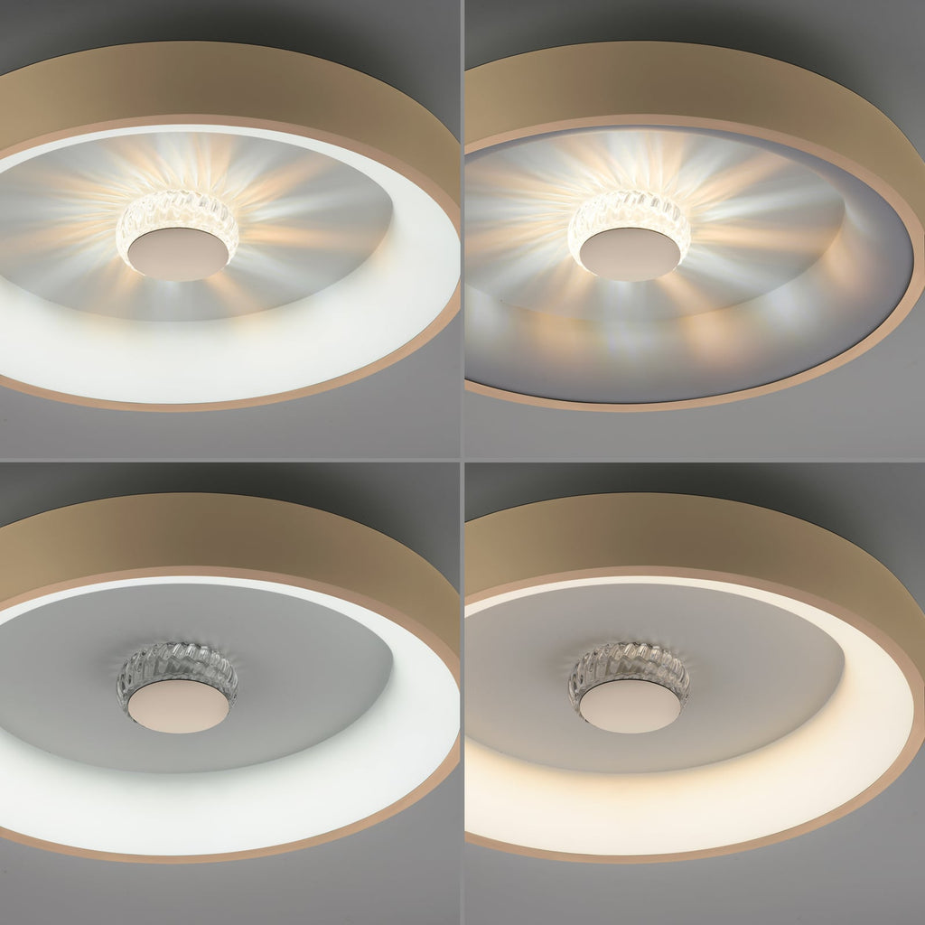 LED taklampe Vertigo dimbar CCT messing nærbilde detalj