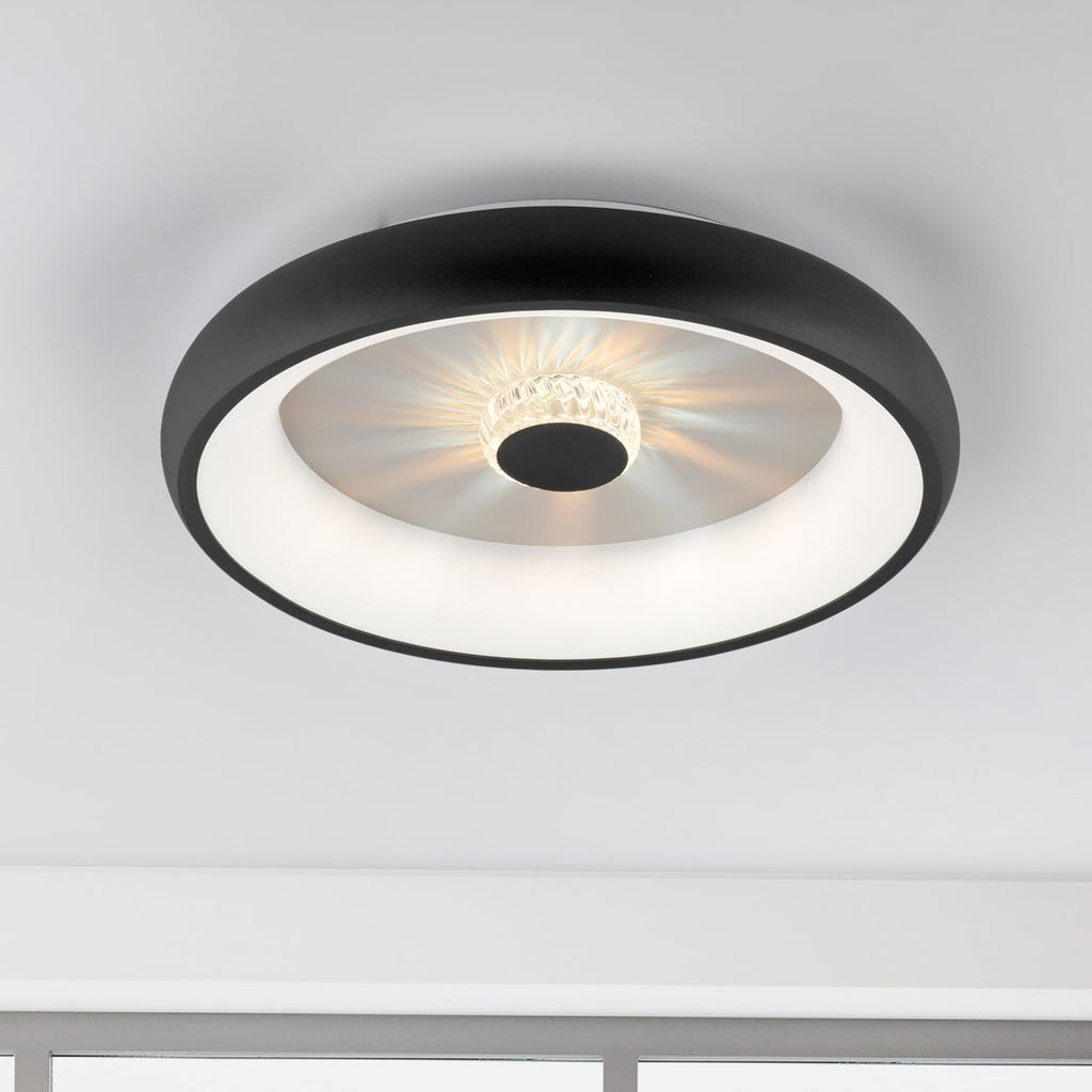 LED taklampe Vertigo dimbar svart Ø46,5 cm front