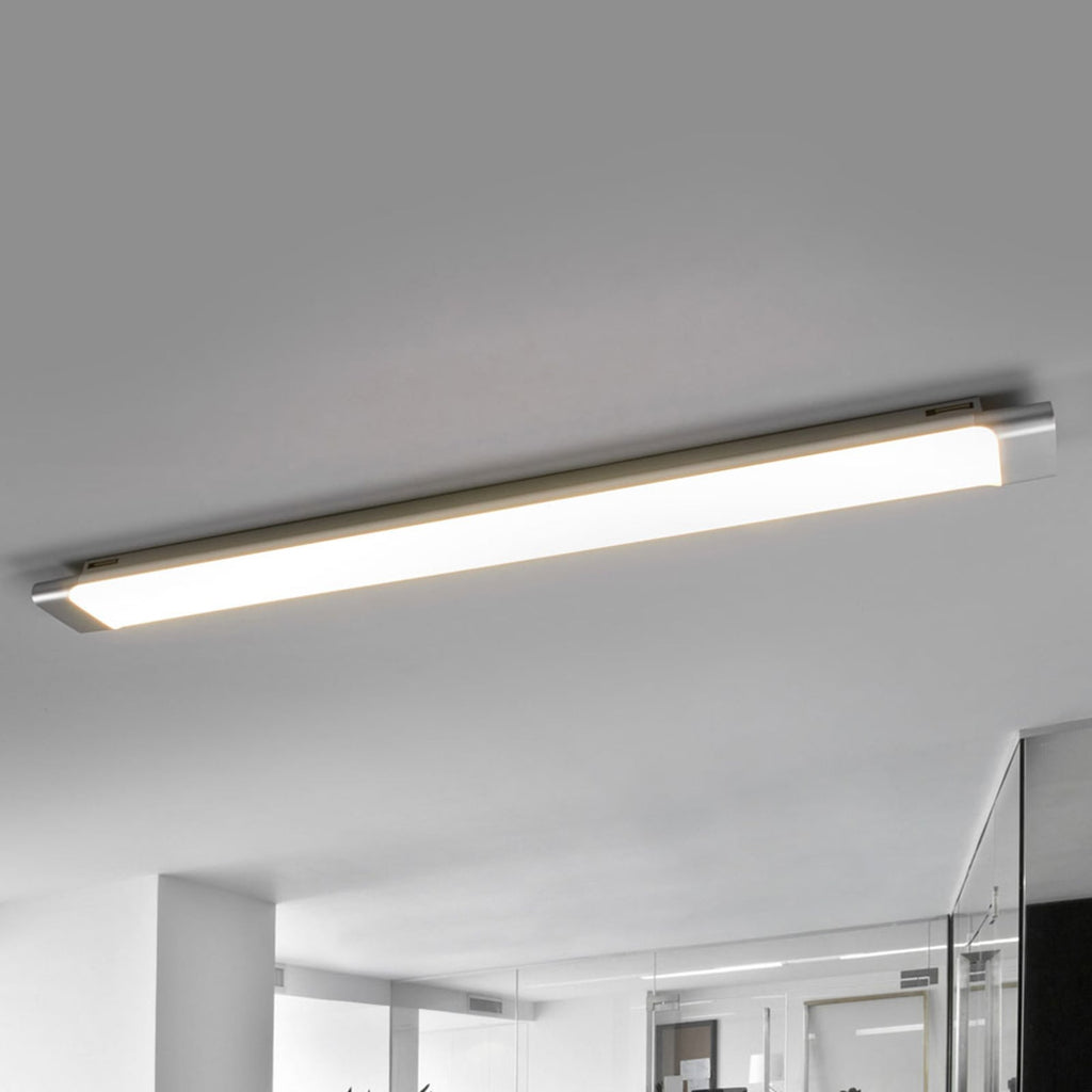 LED taklampe Vinca avlang hvit/sølv 90 cm forfra