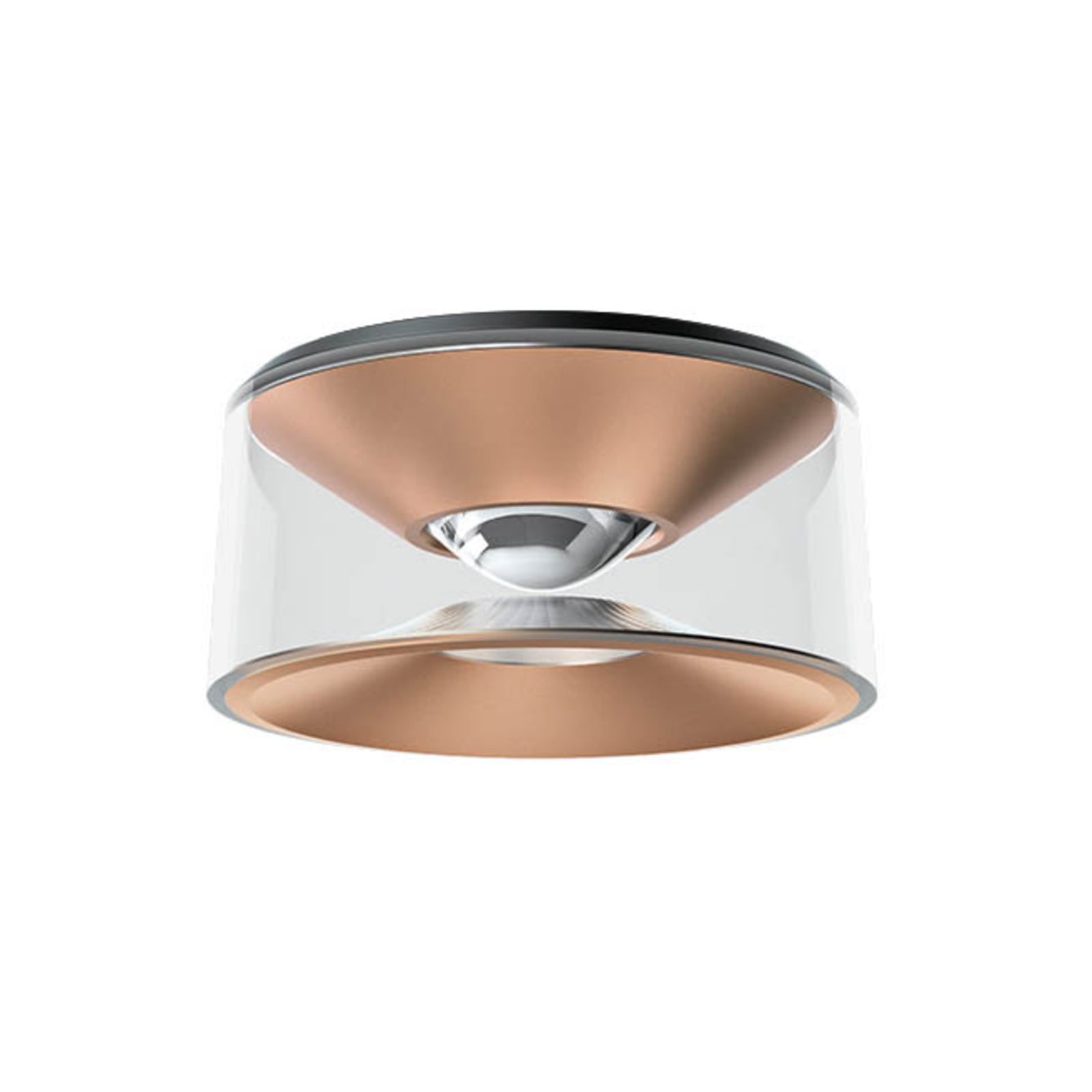 LED taklampe Vior roségull Ø13 cm forfra