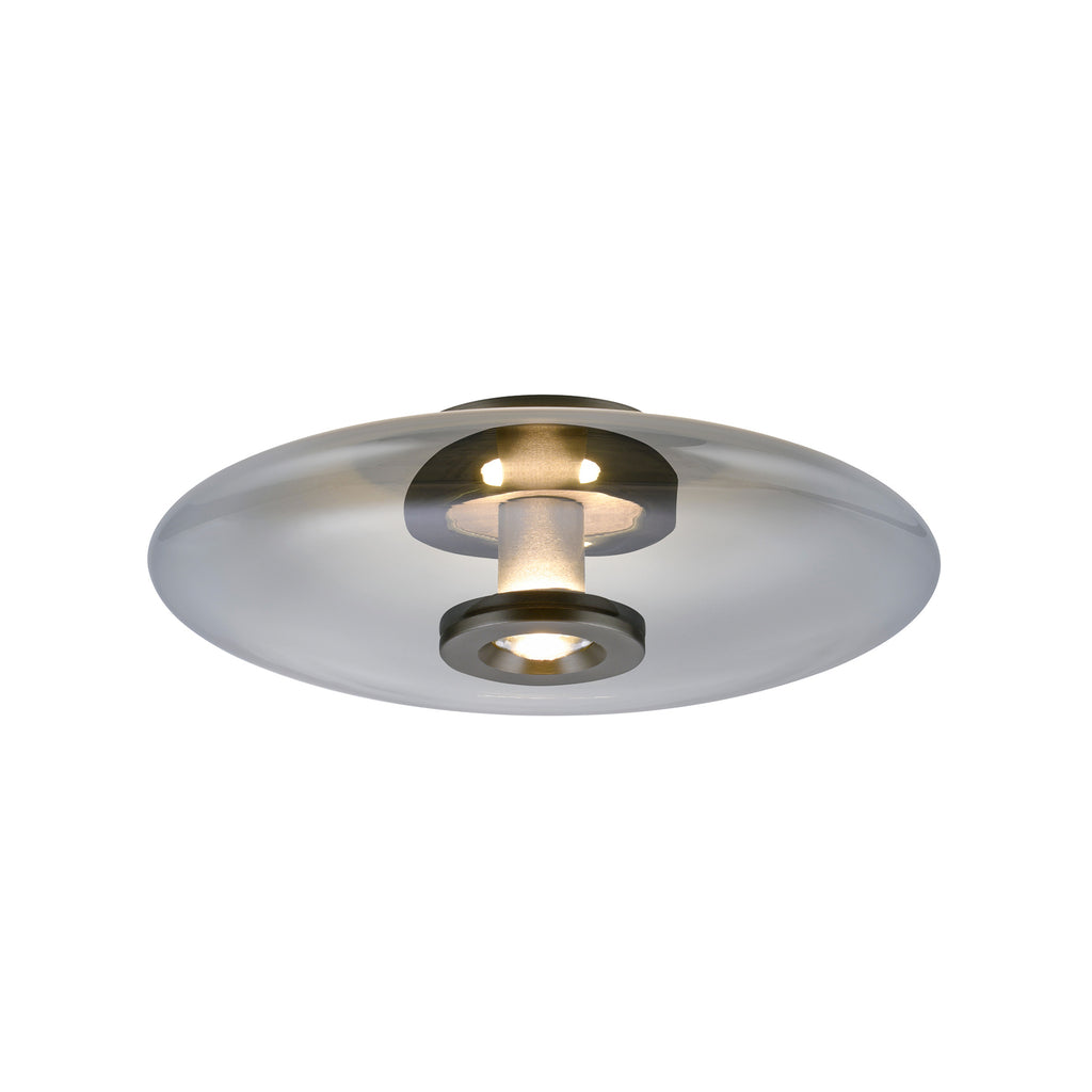LED taklampe Vitrum dimbar glass aluminium Ø45 cm grå montert