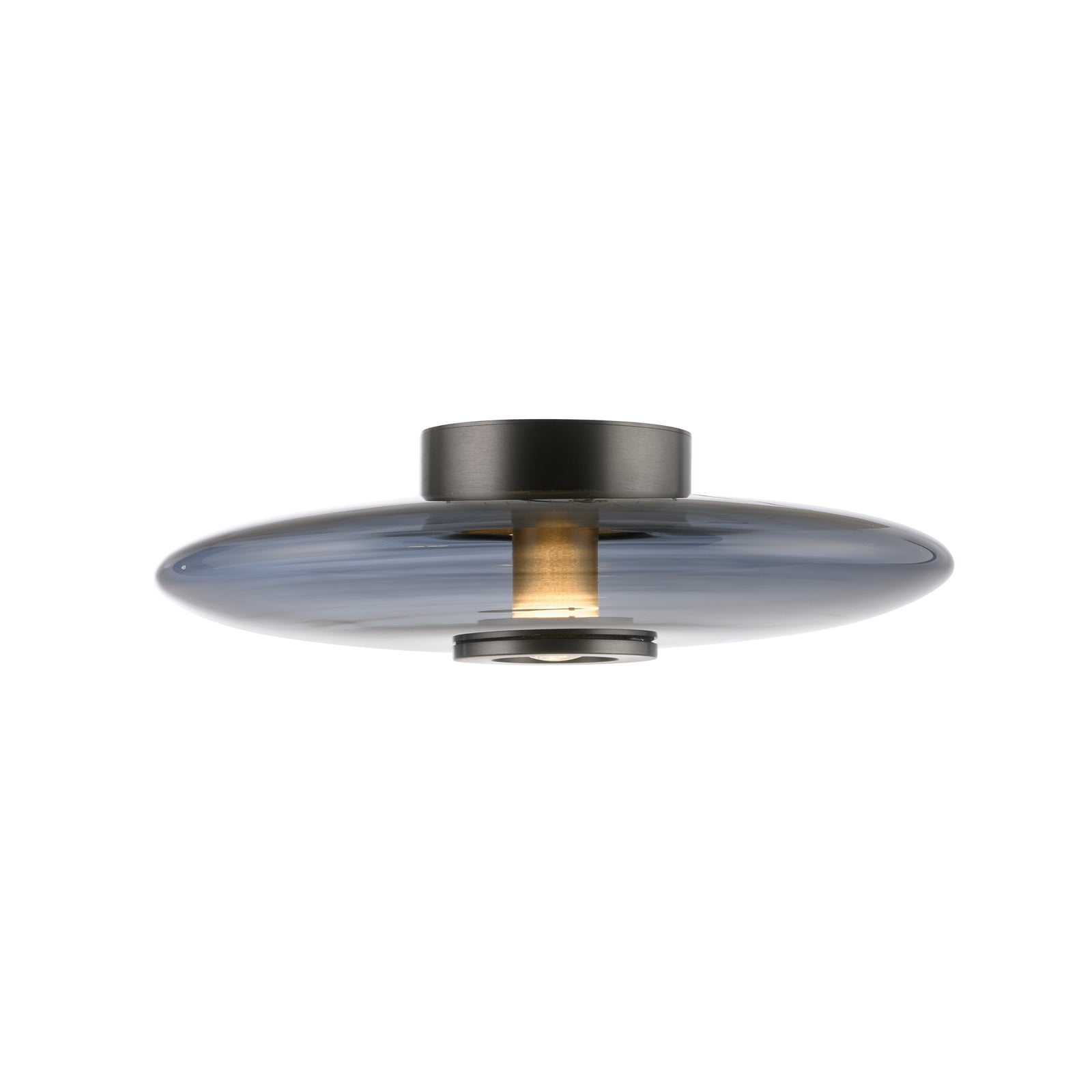 LED taklampe Vitrum dimbar glass aluminium Ø45 cm grå nærbilde