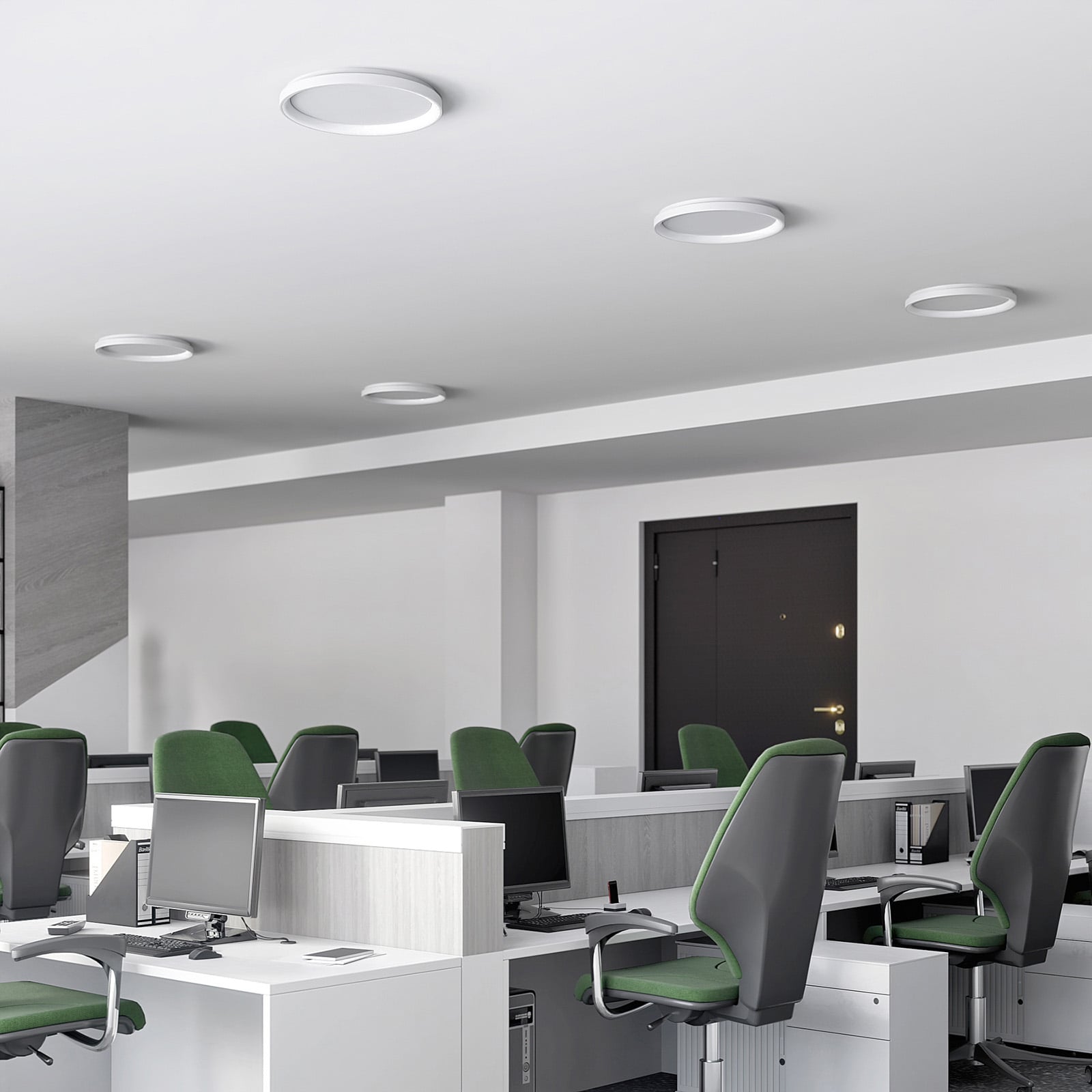 LED taklampe Vivy dimbar hvit metall Ø58 cm detalj