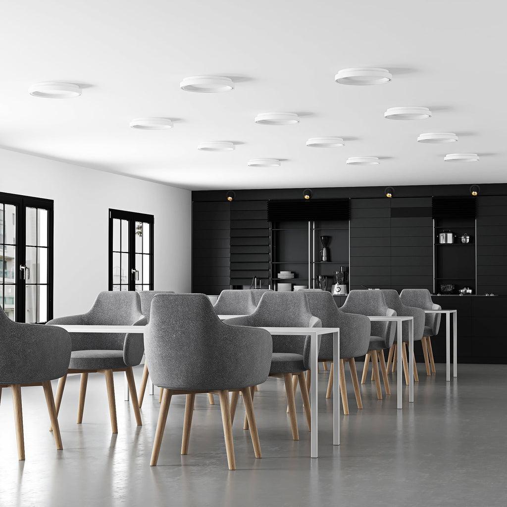 Detalj av LED taklampe Vivy dimbar hvit metall Ø38 cm