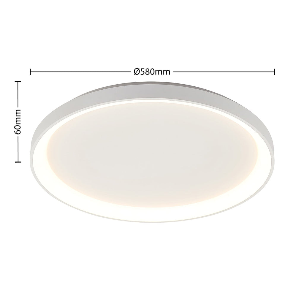 LED taklampe Vivy dimbar hvit metall Ø58 cm sideprofil