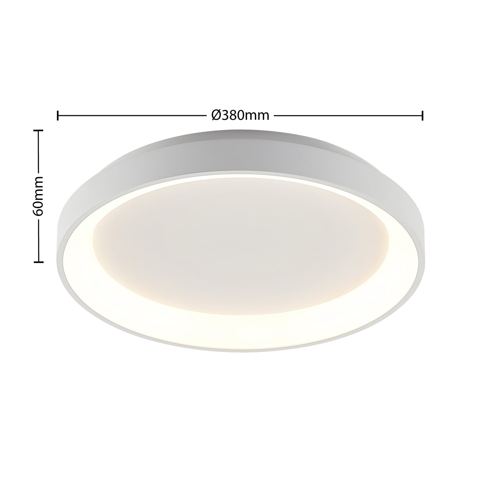 LED taklampe Vivy dimbar hvit metall Ø38 cm lysdetalj