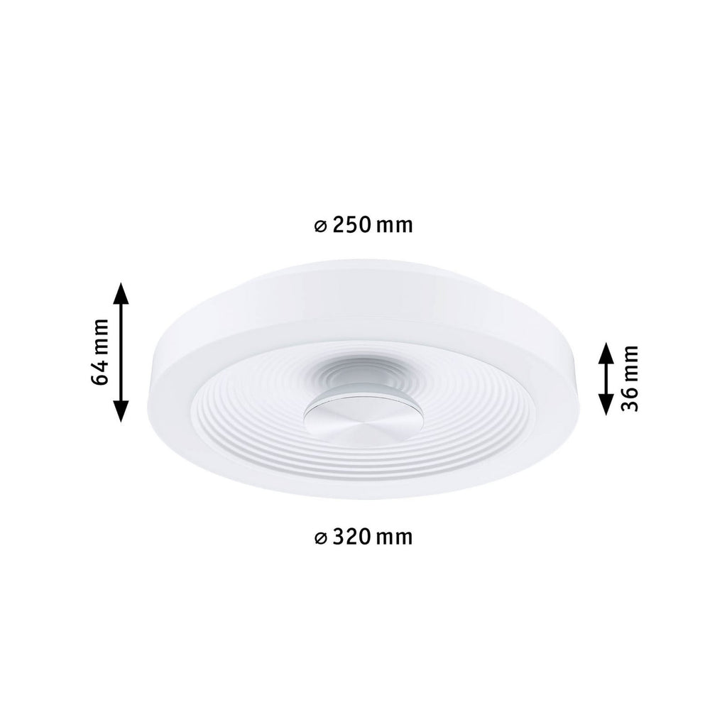 Detalj av design på LED taklampe Volea dimbar hvit/sølv Ø32 cm IP44 Paulmann