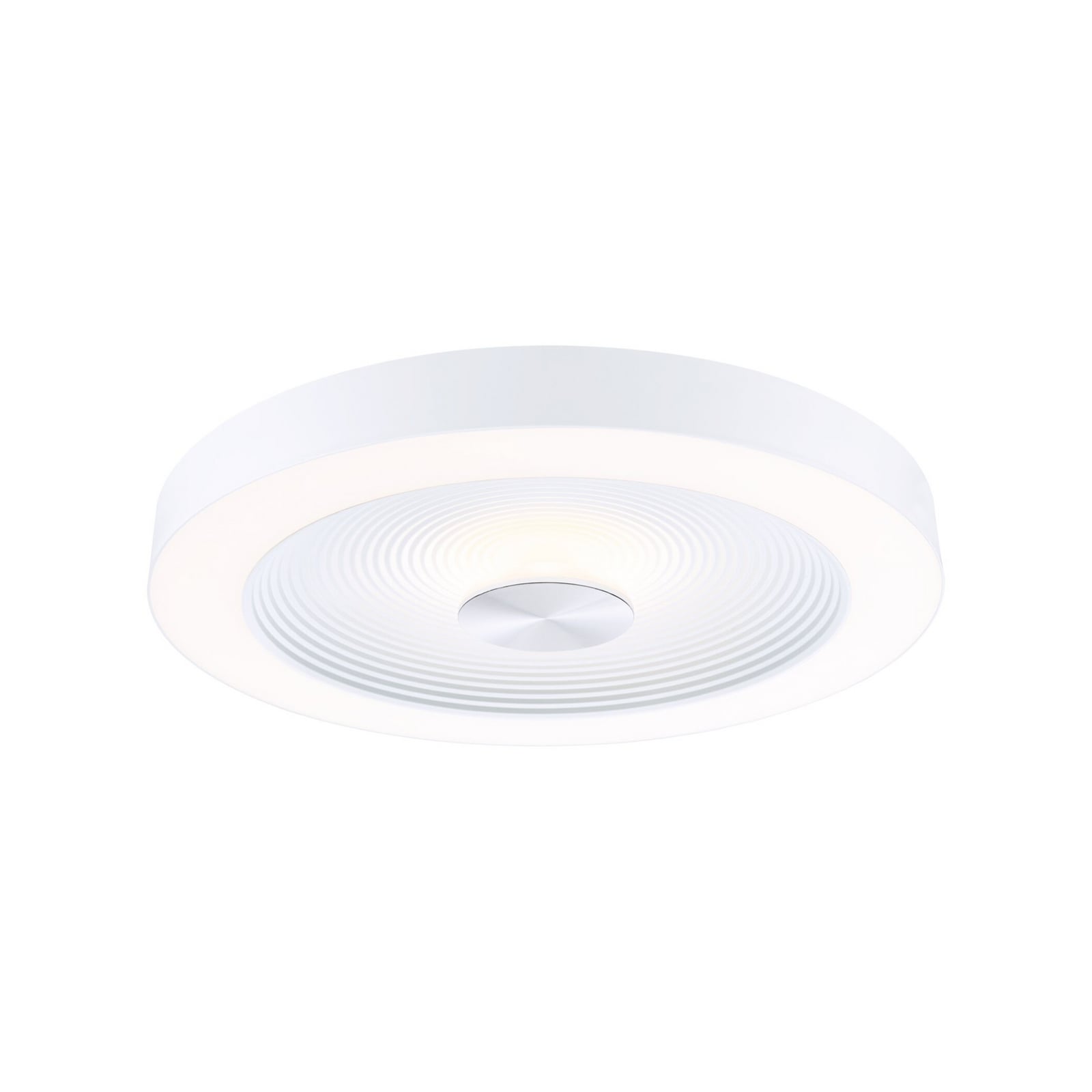 LED taklampe Volea dimbar hvit/sølv Ø40 cm IP44 montert i rom